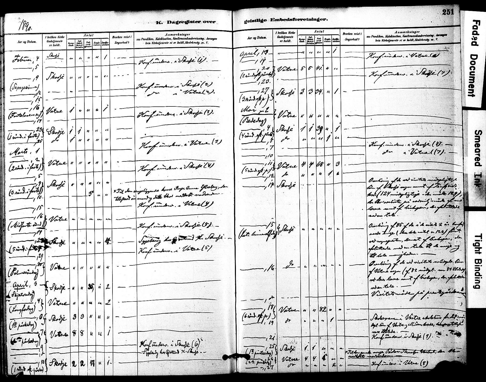 Ministerialprotokoller, klokkerbøker og fødselsregistre - Møre og Romsdal, AV/SAT-A-1454/525/L0374: Parish register (official) no. 525A04, 1880-1899, p. 251