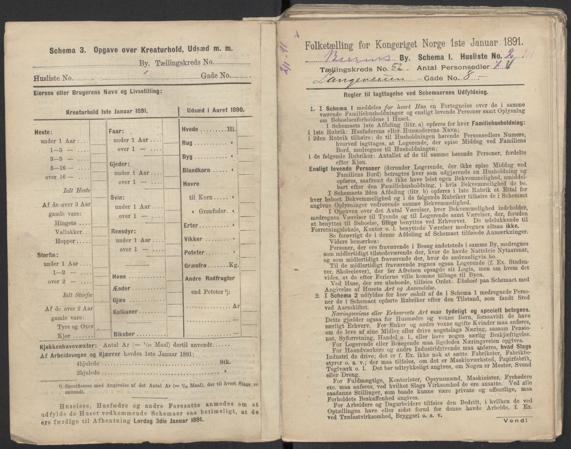 RA, 1891 Census for 1301 Bergen, 1891, p. 8454