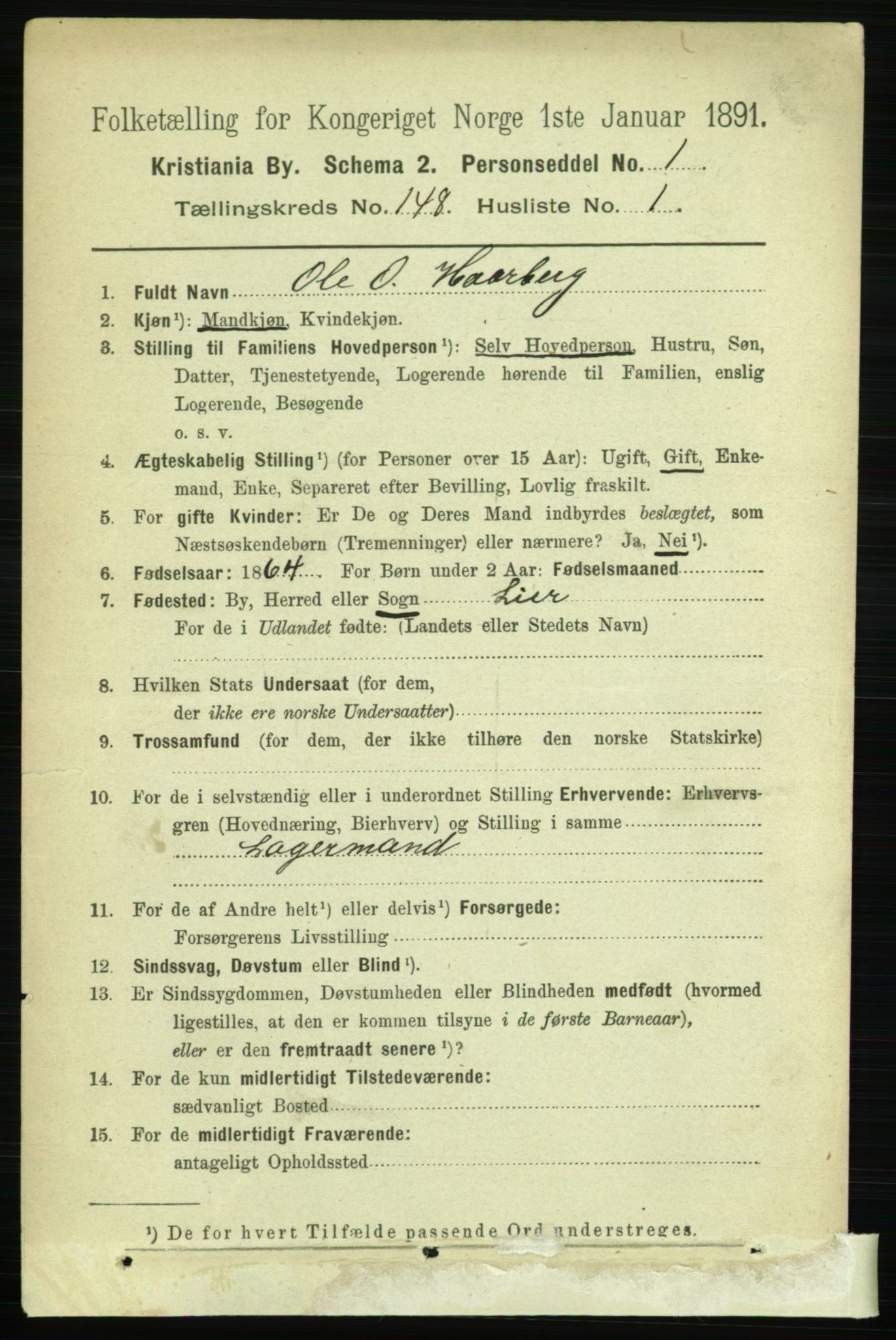 RA, 1891 census for 0301 Kristiania, 1891, p. 82379