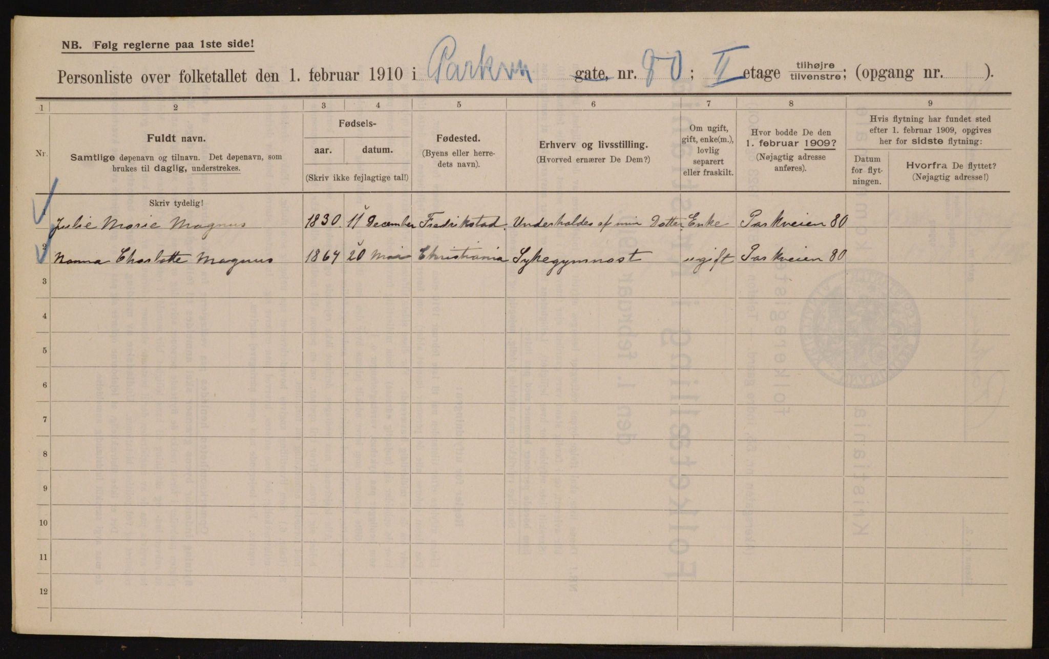 OBA, Municipal Census 1910 for Kristiania, 1910, p. 75471