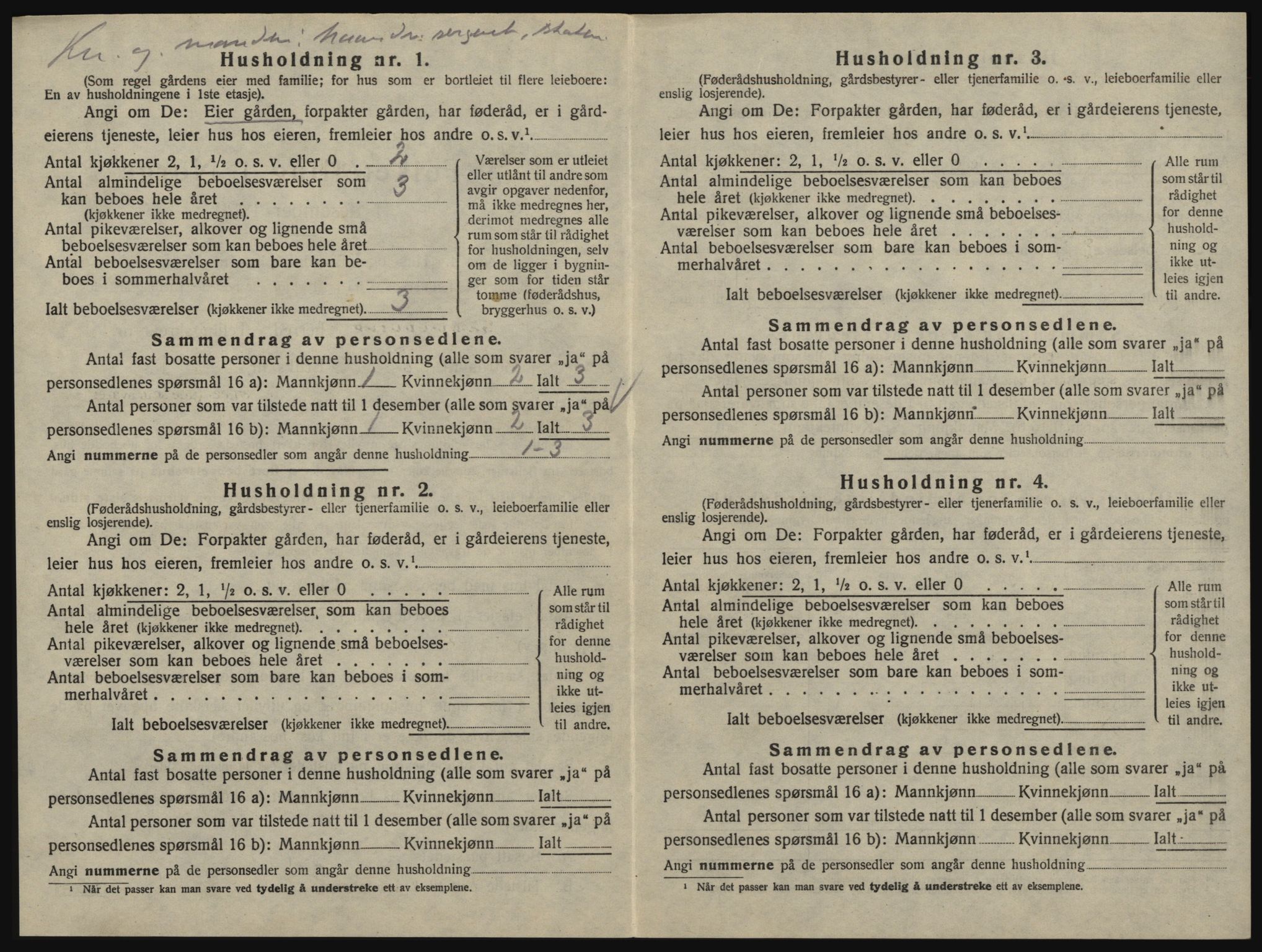 SAO, 1920 census for Glemmen, 1920, p. 694