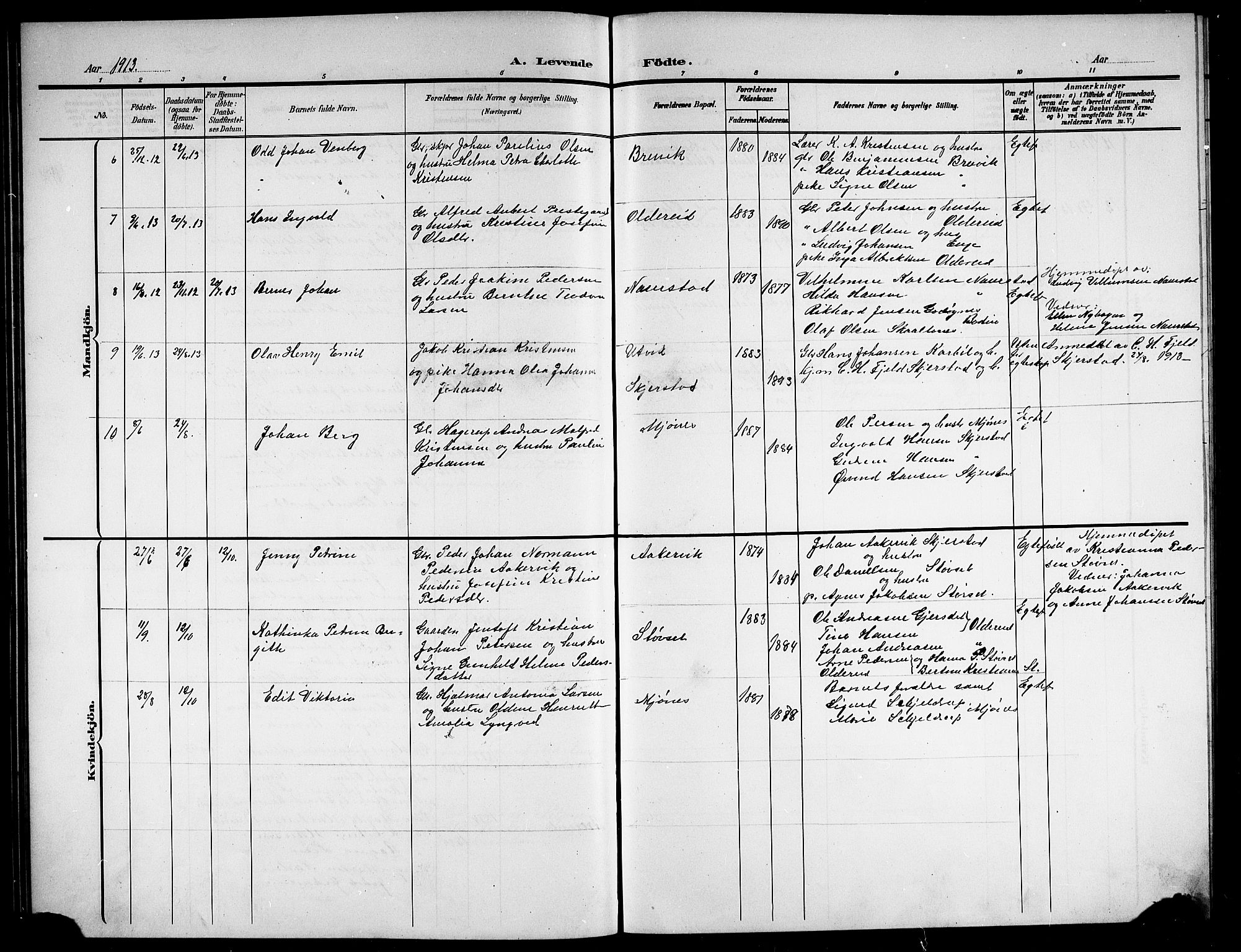 Ministerialprotokoller, klokkerbøker og fødselsregistre - Nordland, AV/SAT-A-1459/852/L0756: Parish register (copy) no. 852C07, 1902-1916