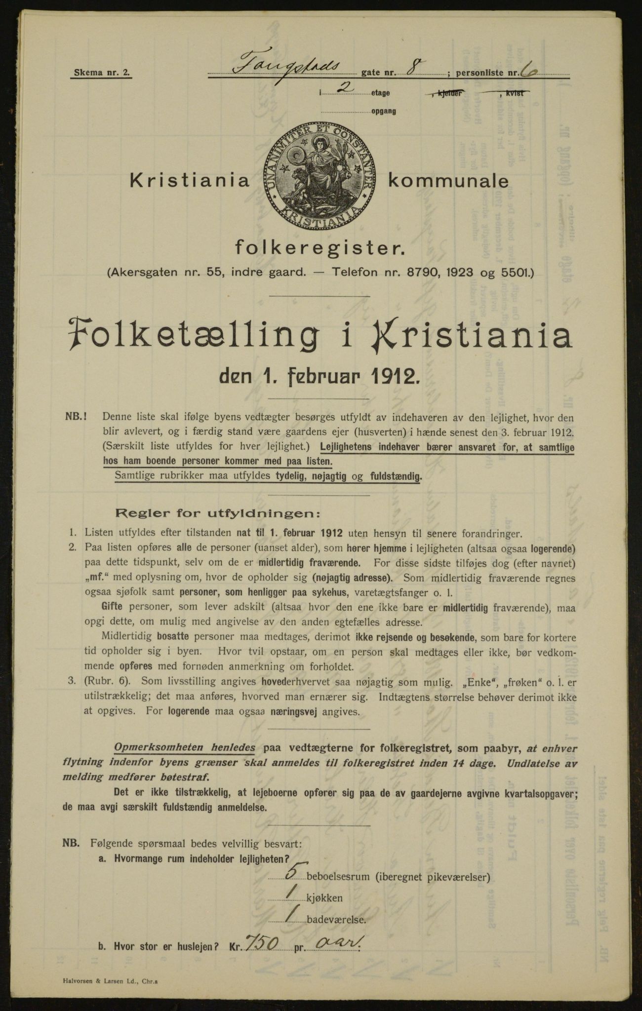 OBA, Municipal Census 1912 for Kristiania, 1912, p. 25338