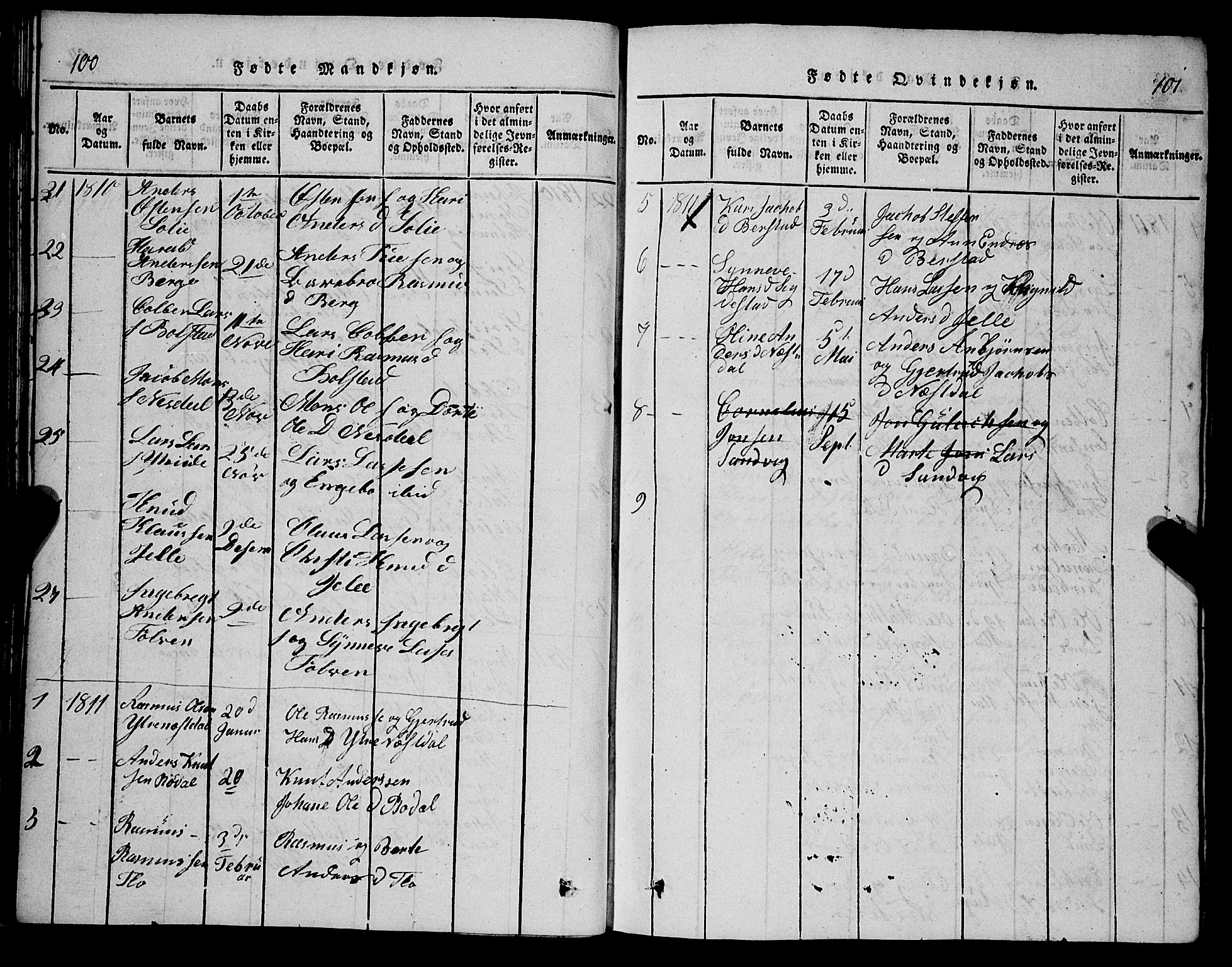 Stryn Sokneprestembete, AV/SAB-A-82501: Parish register (copy) no. C 1, 1801-1845, p. 100-101