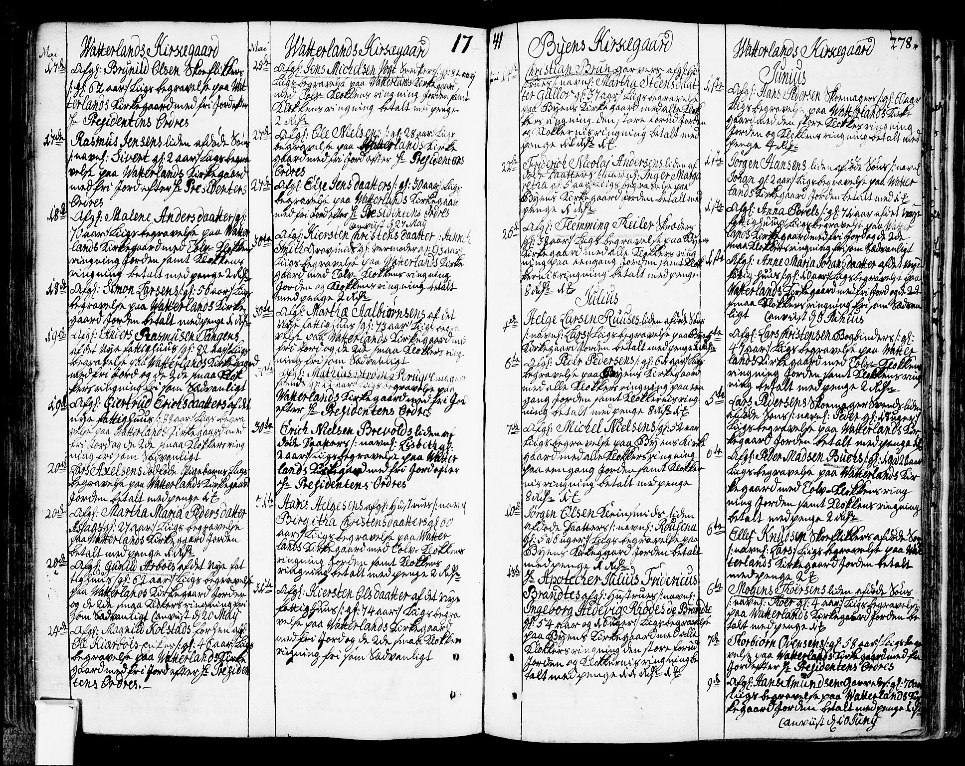 Oslo domkirke Kirkebøker, SAO/A-10752/F/Fa/L0003: Parish register (official) no. 3, 1731-1743, p. 278