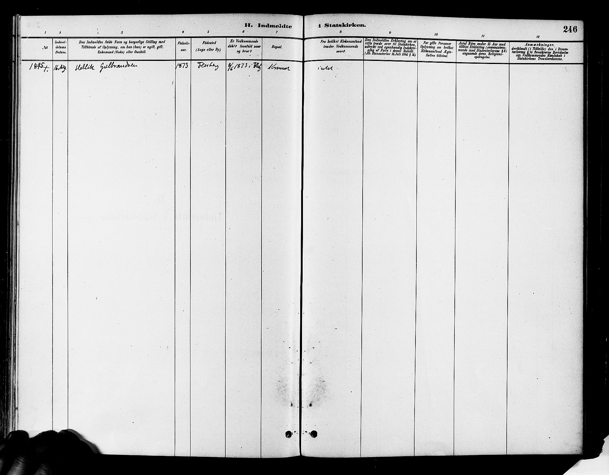 Flesberg kirkebøker, SAKO/A-18/F/Fa/L0008: Parish register (official) no. I 8, 1879-1899, p. 246