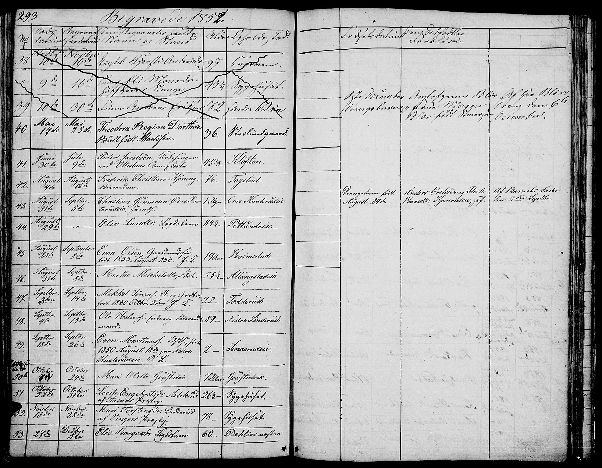 Stange prestekontor, AV/SAH-PREST-002/L/L0002: Parish register (copy) no. 2, 1838-1879, p. 293