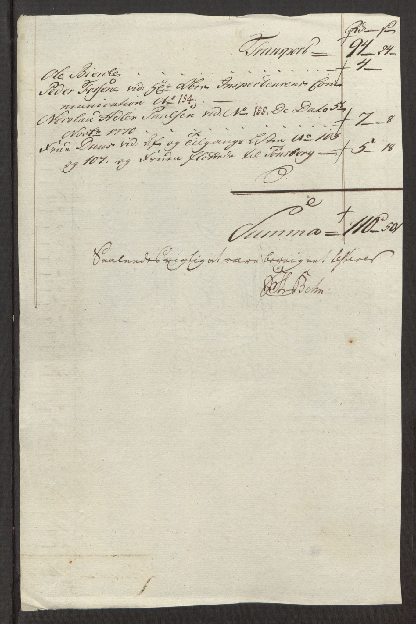 Rentekammeret inntil 1814, Reviderte regnskaper, Fogderegnskap, RA/EA-4092/R32/L1960: Ekstraskatten Jarlsberg grevskap, 1762-1772, p. 199