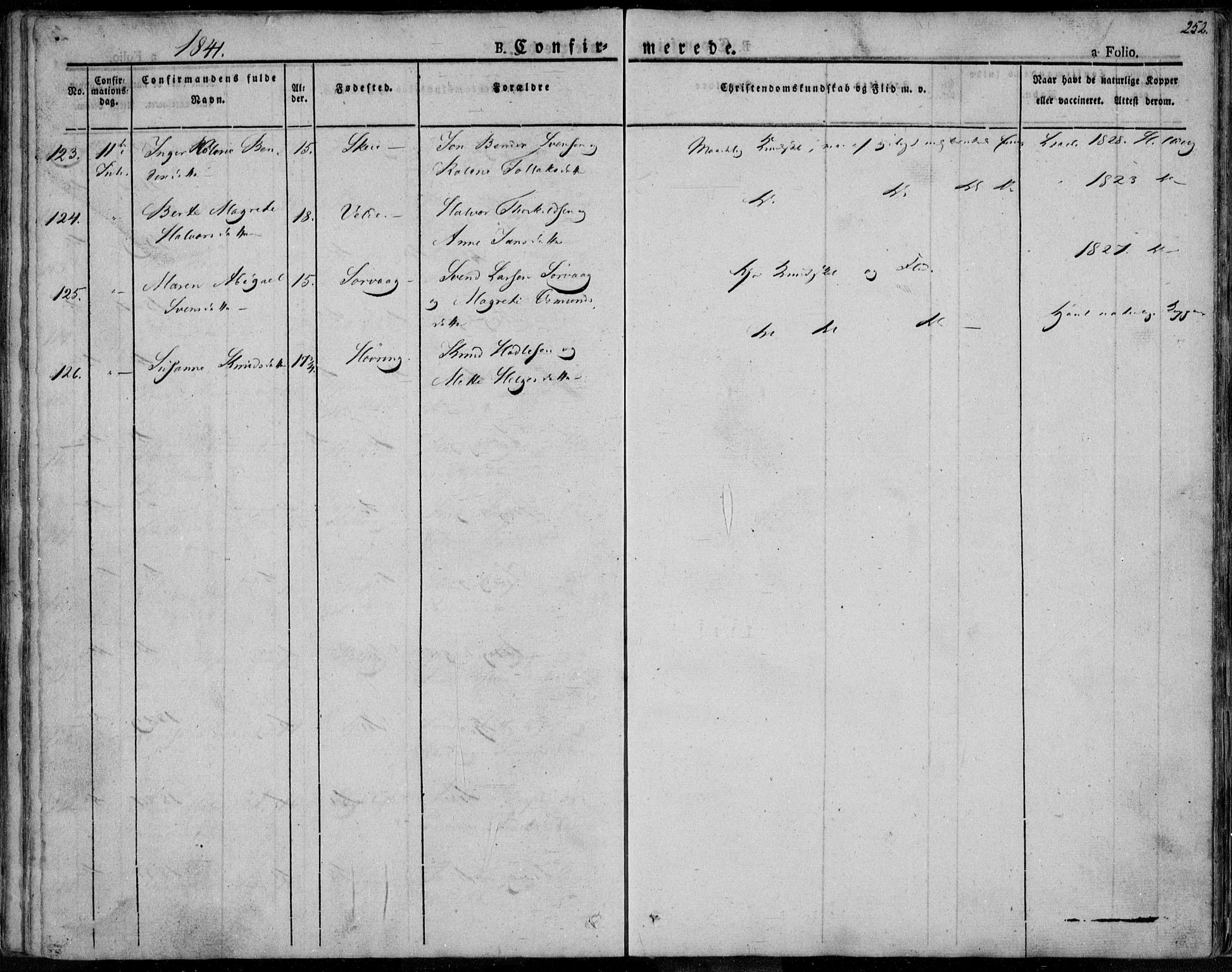 Avaldsnes sokneprestkontor, AV/SAST-A -101851/H/Ha/Haa/L0005: Parish register (official) no. A 5.1, 1825-1841, p. 252