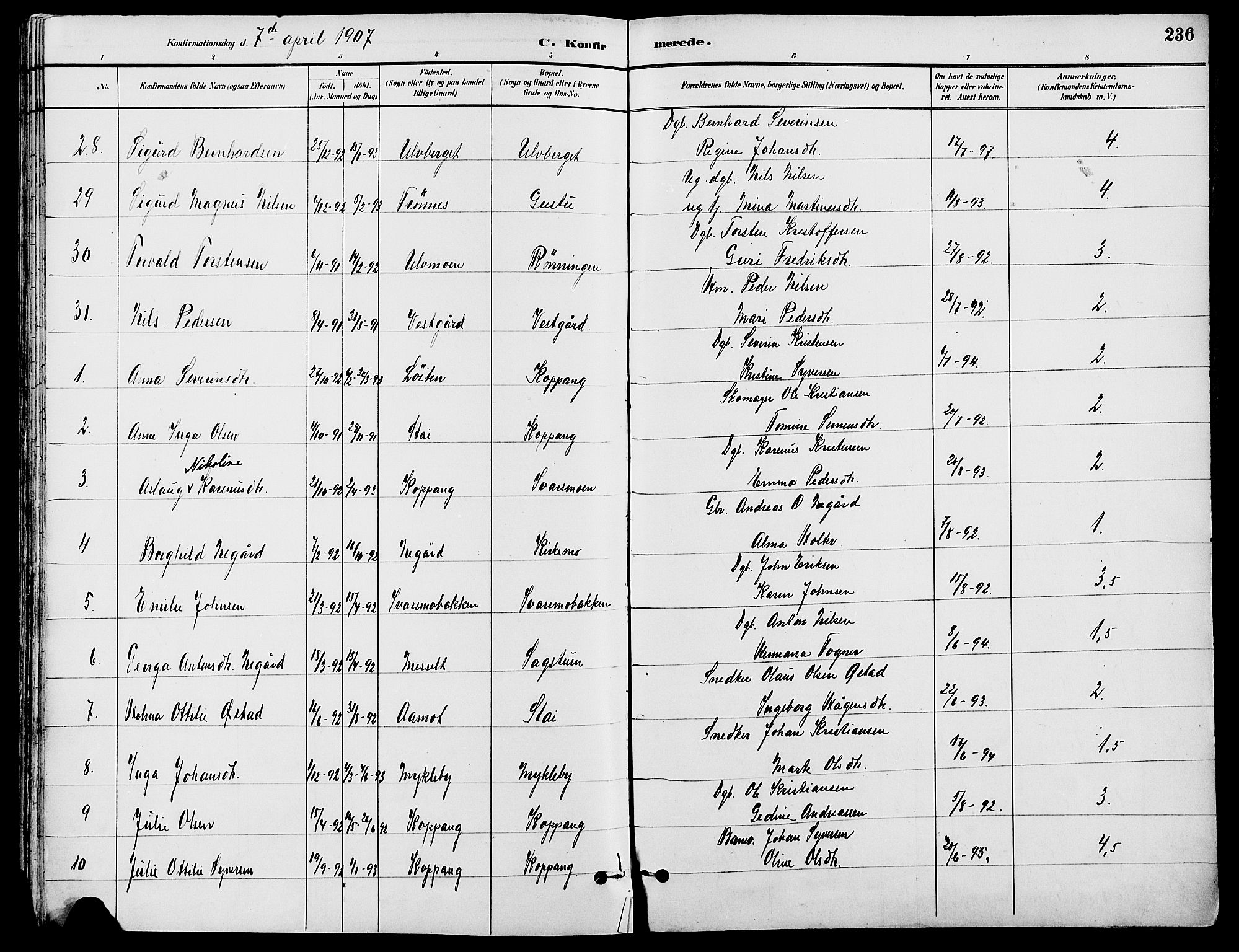 Stor-Elvdal prestekontor, AV/SAH-PREST-052/H/Ha/Haa/L0002: Parish register (official) no. 2, 1882-1907, p. 236