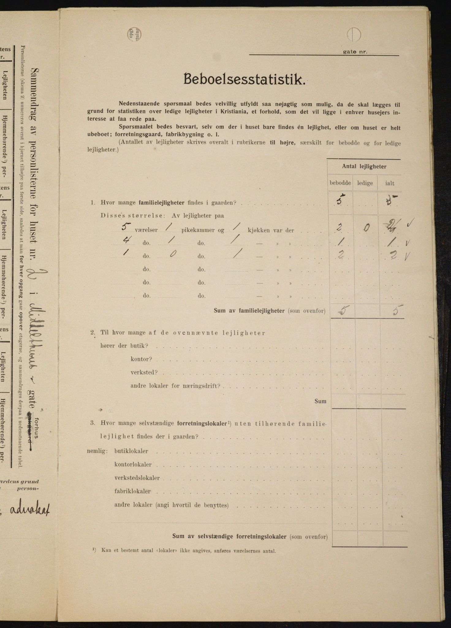 OBA, Municipal Census 1909 for Kristiania, 1909, p. 68234