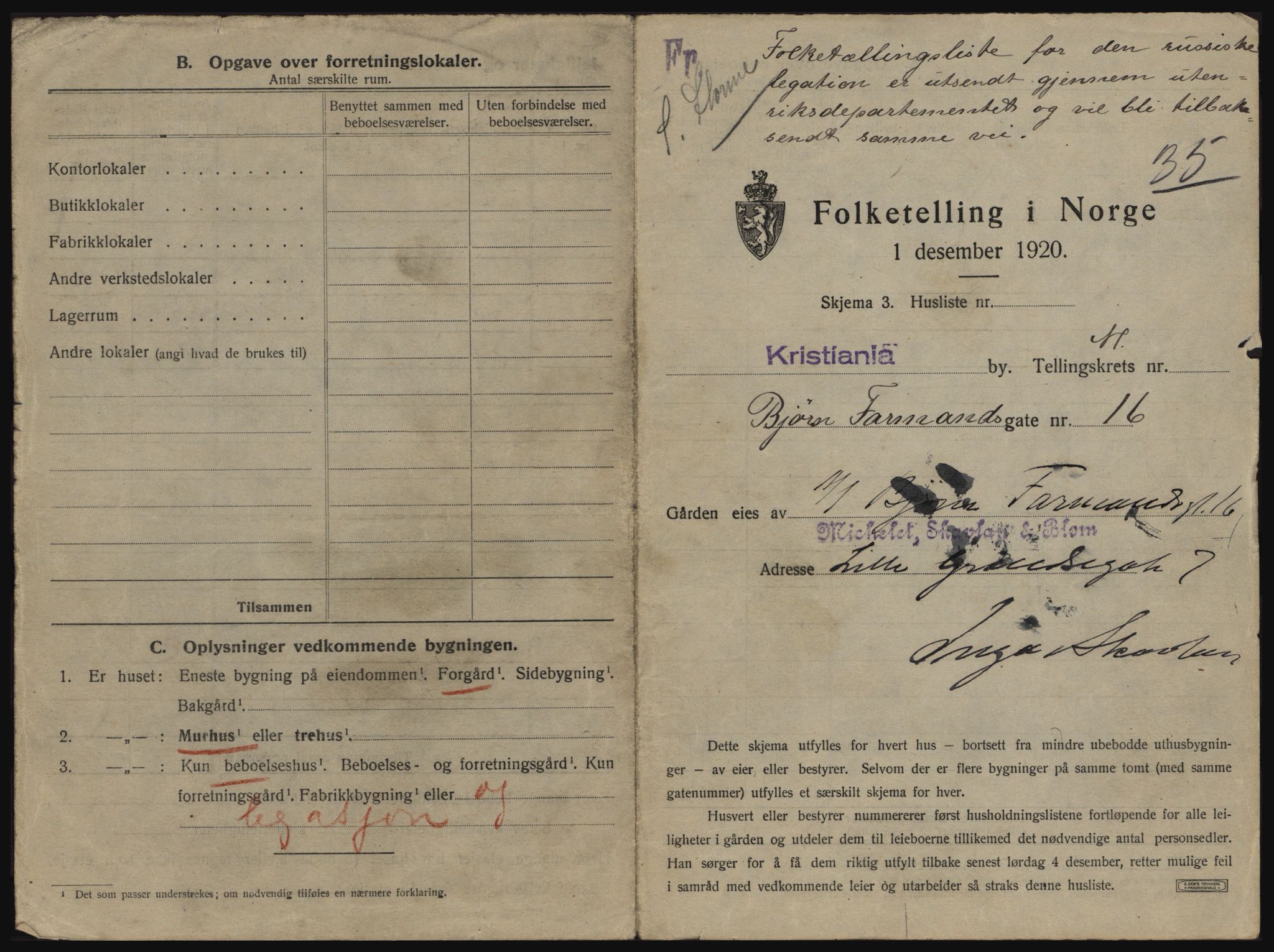 SAO, 1920 census for Kristiania, 1920, p. 6866