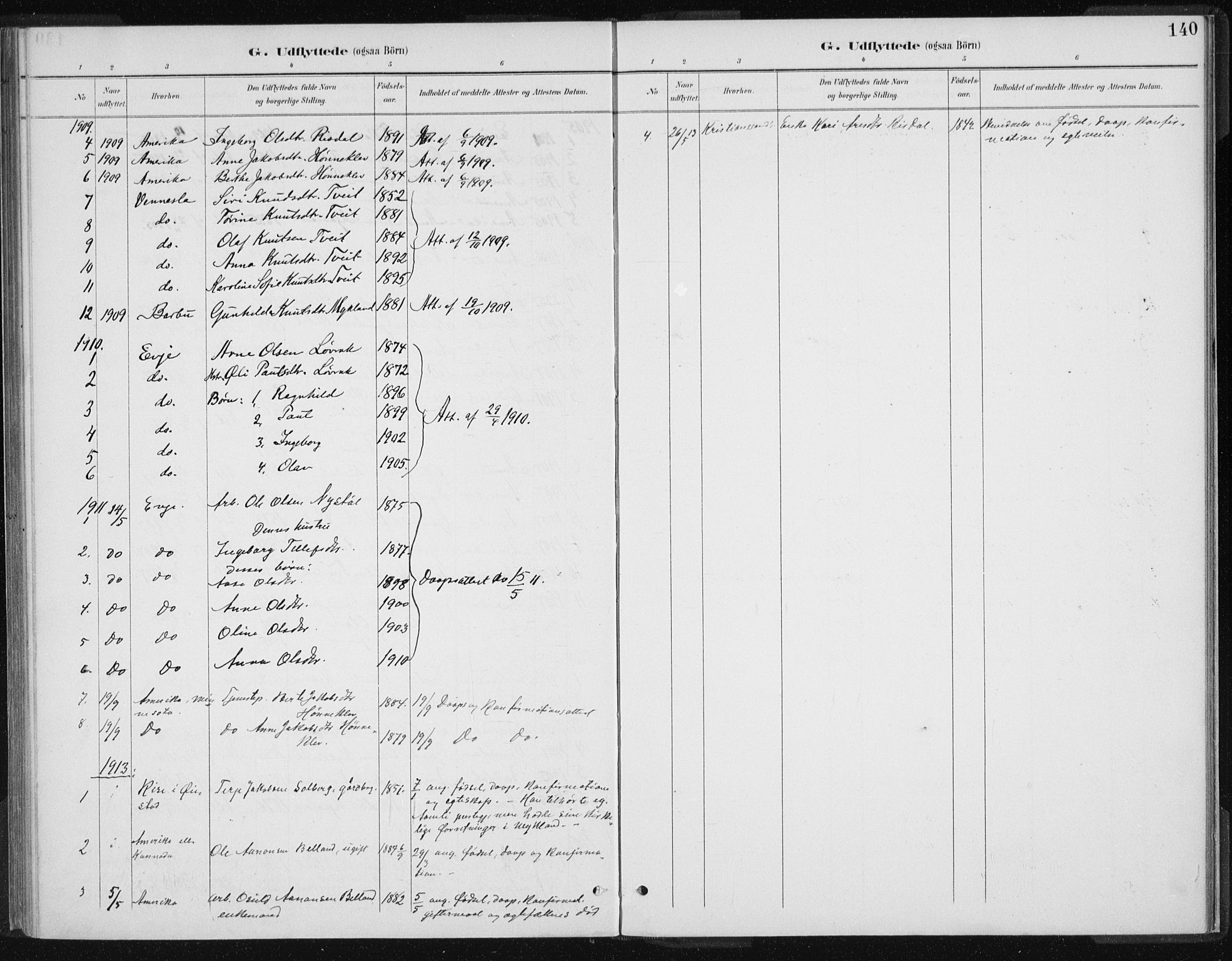 Herefoss sokneprestkontor, SAK/1111-0019/F/Fa/Fac/L0002: Parish register (official) no. A 2, 1887-1915, p. 140