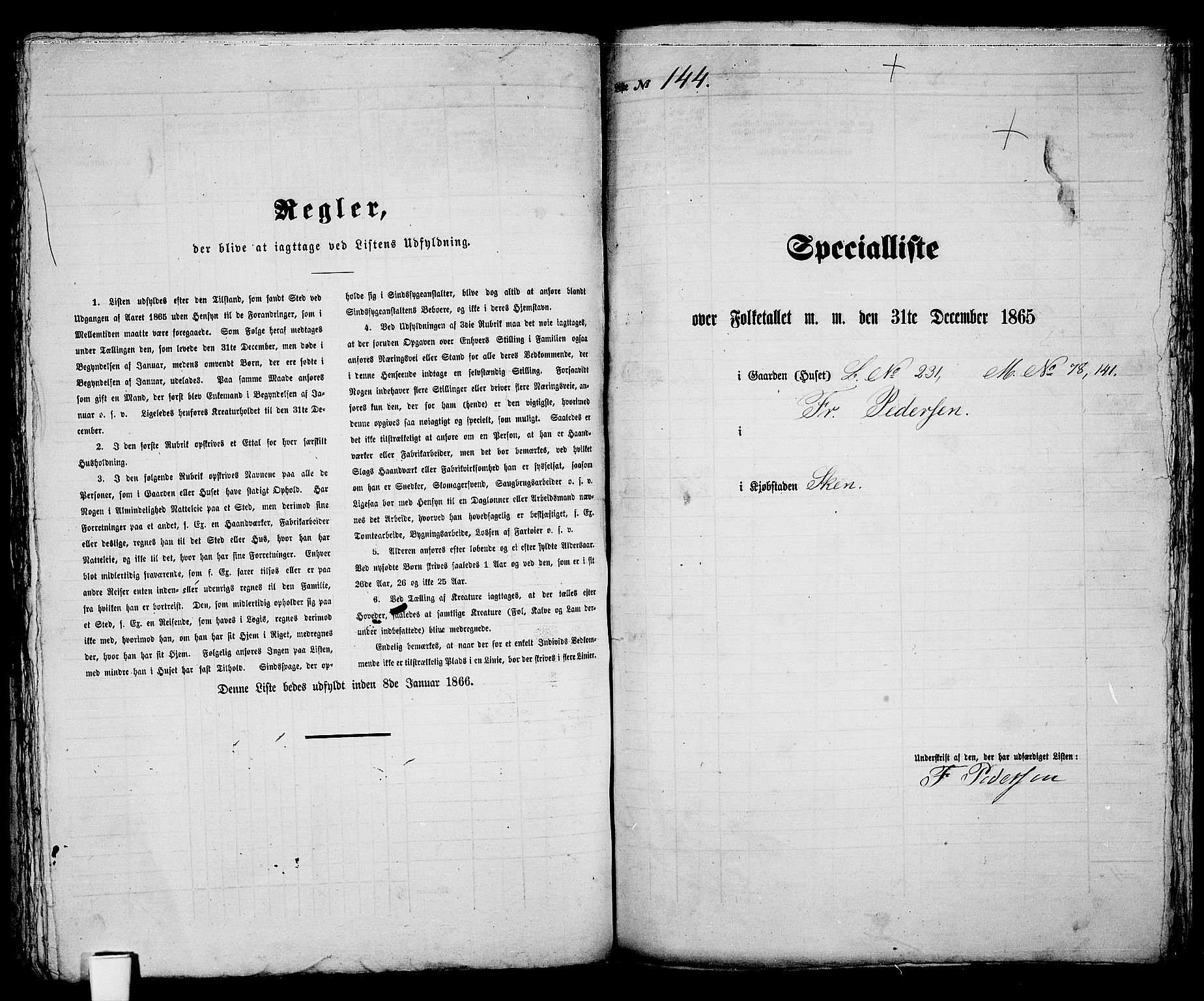 RA, 1865 census for Skien, 1865, p. 298