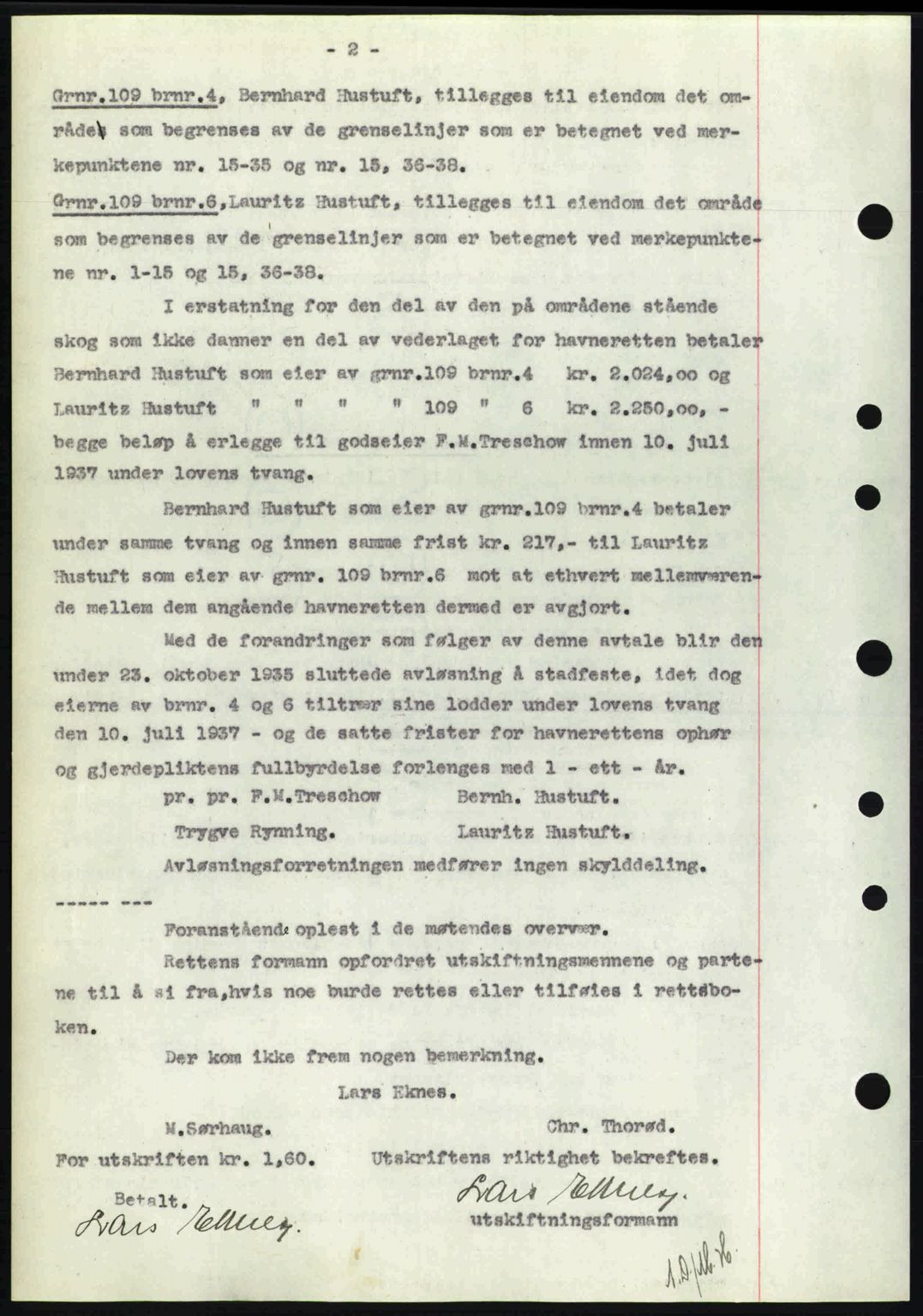 Larvik sorenskriveri, SAKO/A-83/G/Ga/Gab/L0067: Mortgage book no. A-1, 1936-1937, Diary no: : 2422/1936