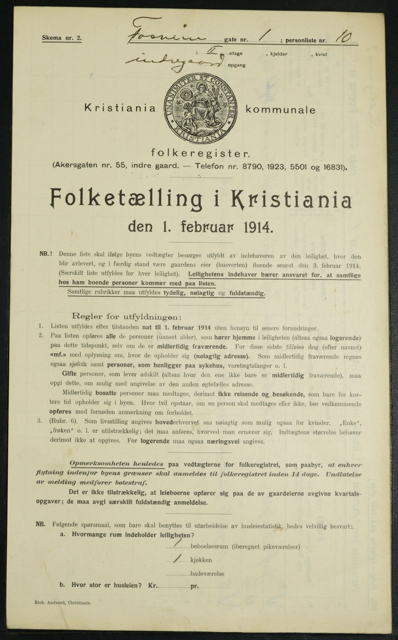 OBA, Municipal Census 1914 for Kristiania, 1914, p. 24832