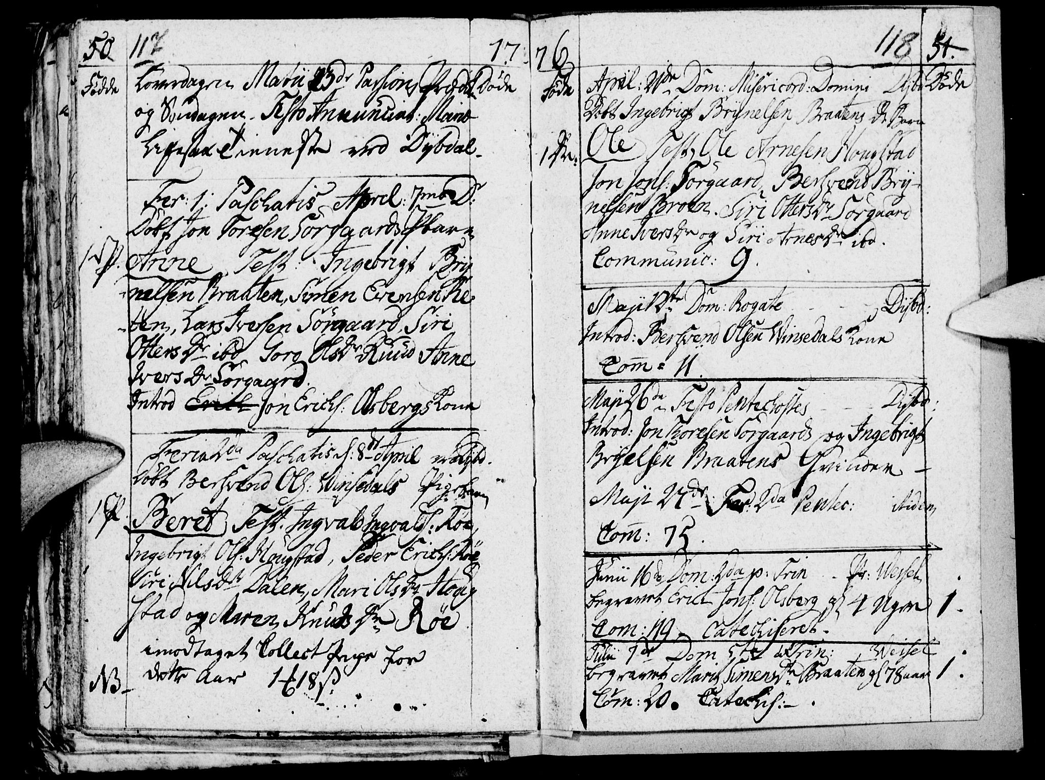 Tynset prestekontor, SAH/PREST-058/H/Ha/Haa/L0005: Parish register (official) no. 5, 1761-1776, p. 117-118