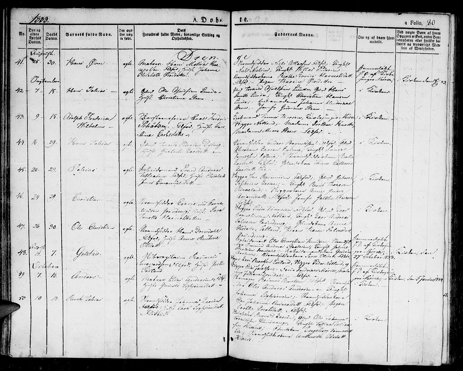 Flekkefjord sokneprestkontor, AV/SAK-1111-0012/F/Fb/Fbc/L0004: Parish register (copy) no. B 4, 1827-1846, p. 80