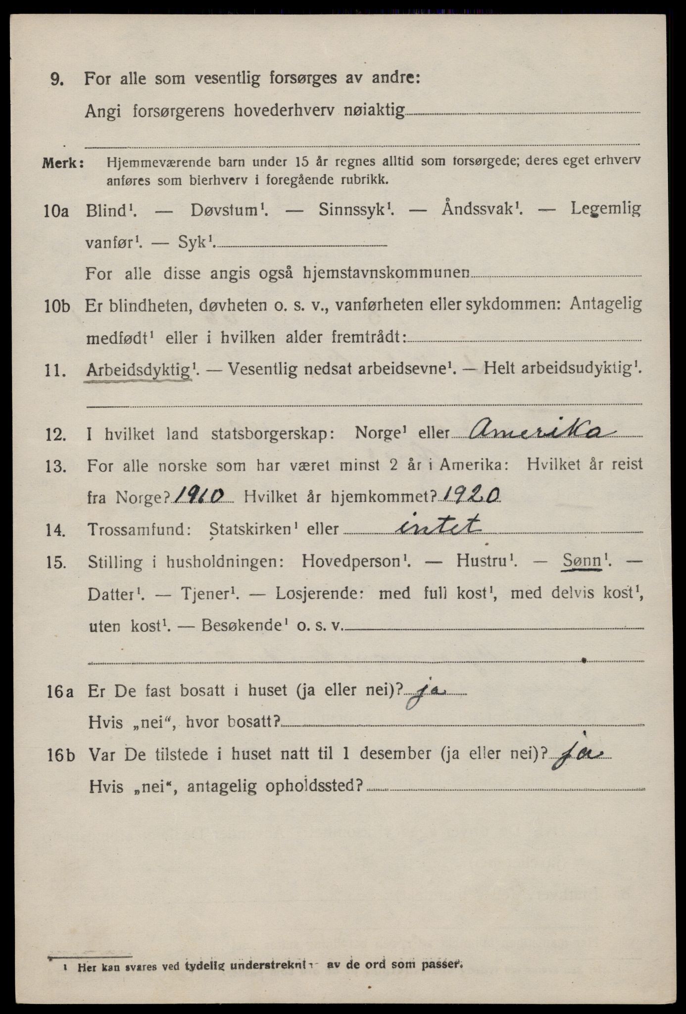 SAST, 1920 census for Suldal, 1920, p. 703