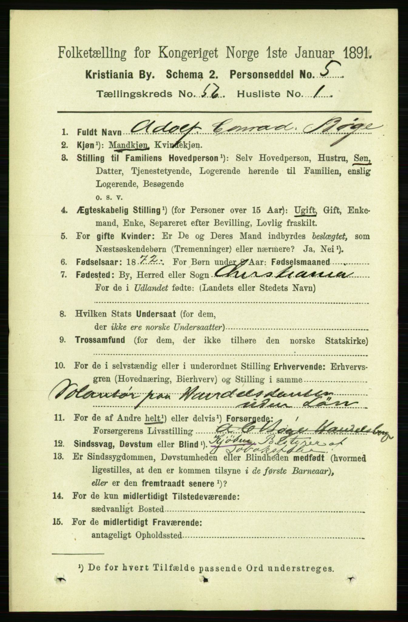 RA, 1891 census for 0301 Kristiania, 1891, p. 30225