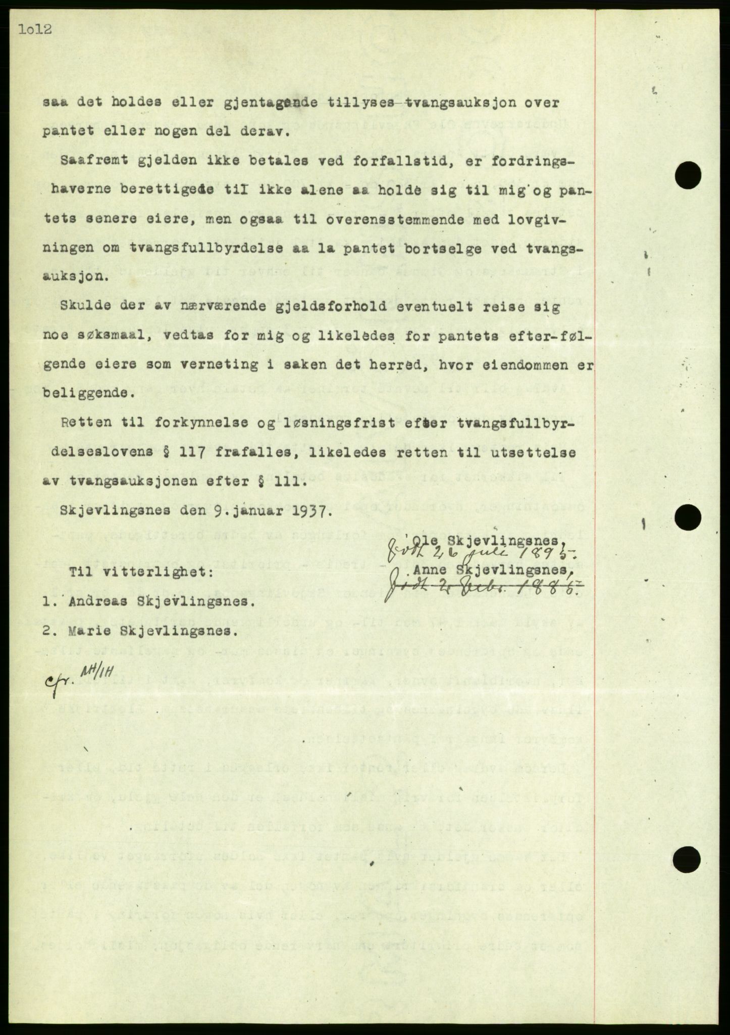 Nordmøre sorenskriveri, AV/SAT-A-4132/1/2/2Ca/L0090: Mortgage book no. B80, 1936-1937, Diary no: : 464/1937