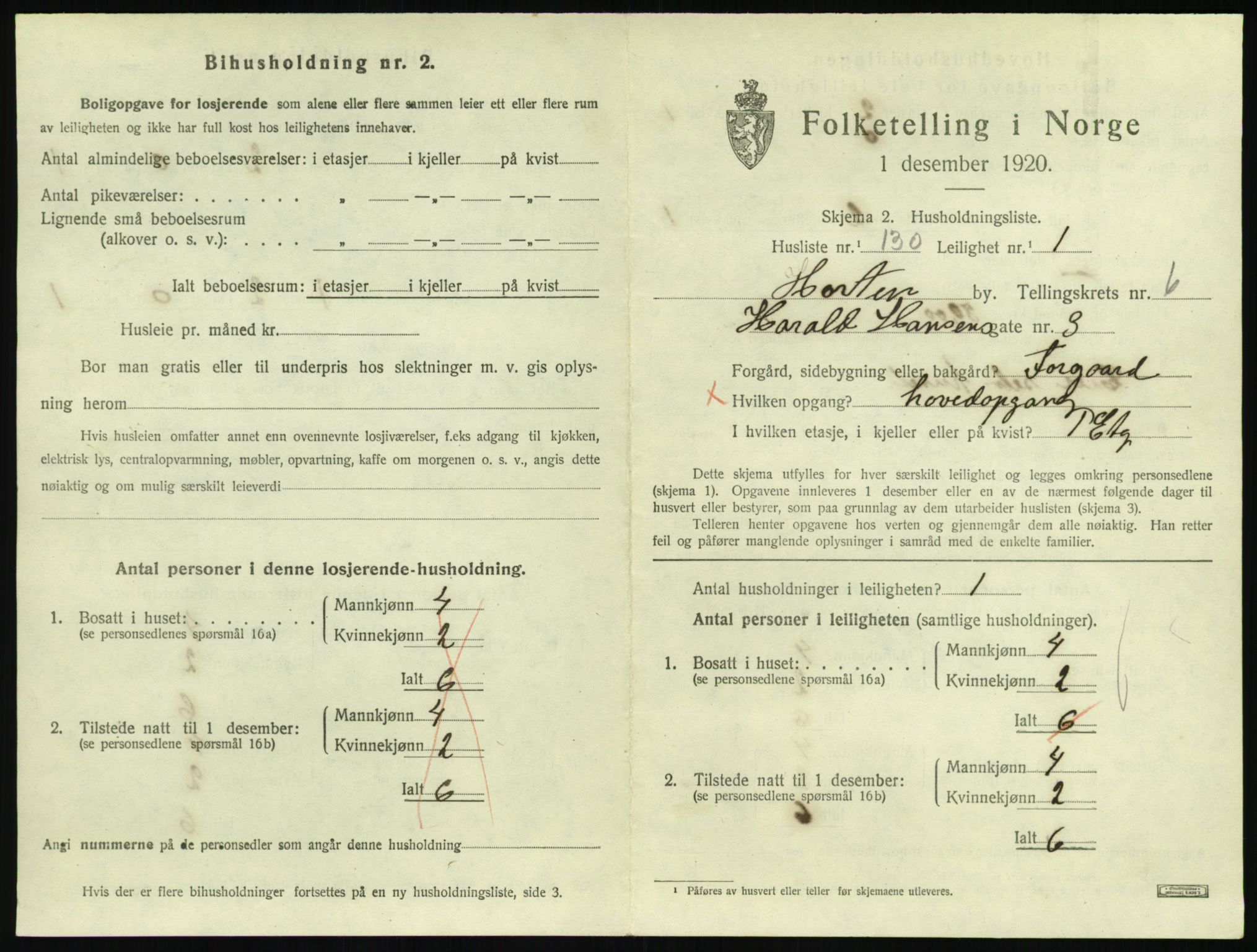 SAKO, 1920 census for Horten, 1920, p. 6883