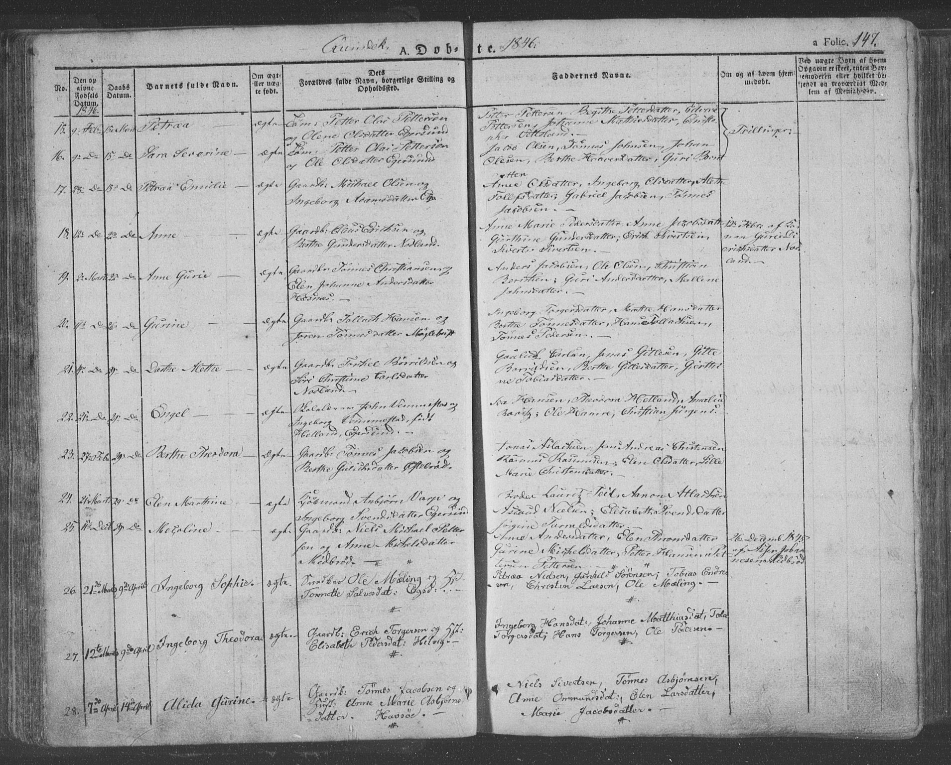 Eigersund sokneprestkontor, AV/SAST-A-101807/S08/L0009: Parish register (official) no. A 9, 1827-1850, p. 147