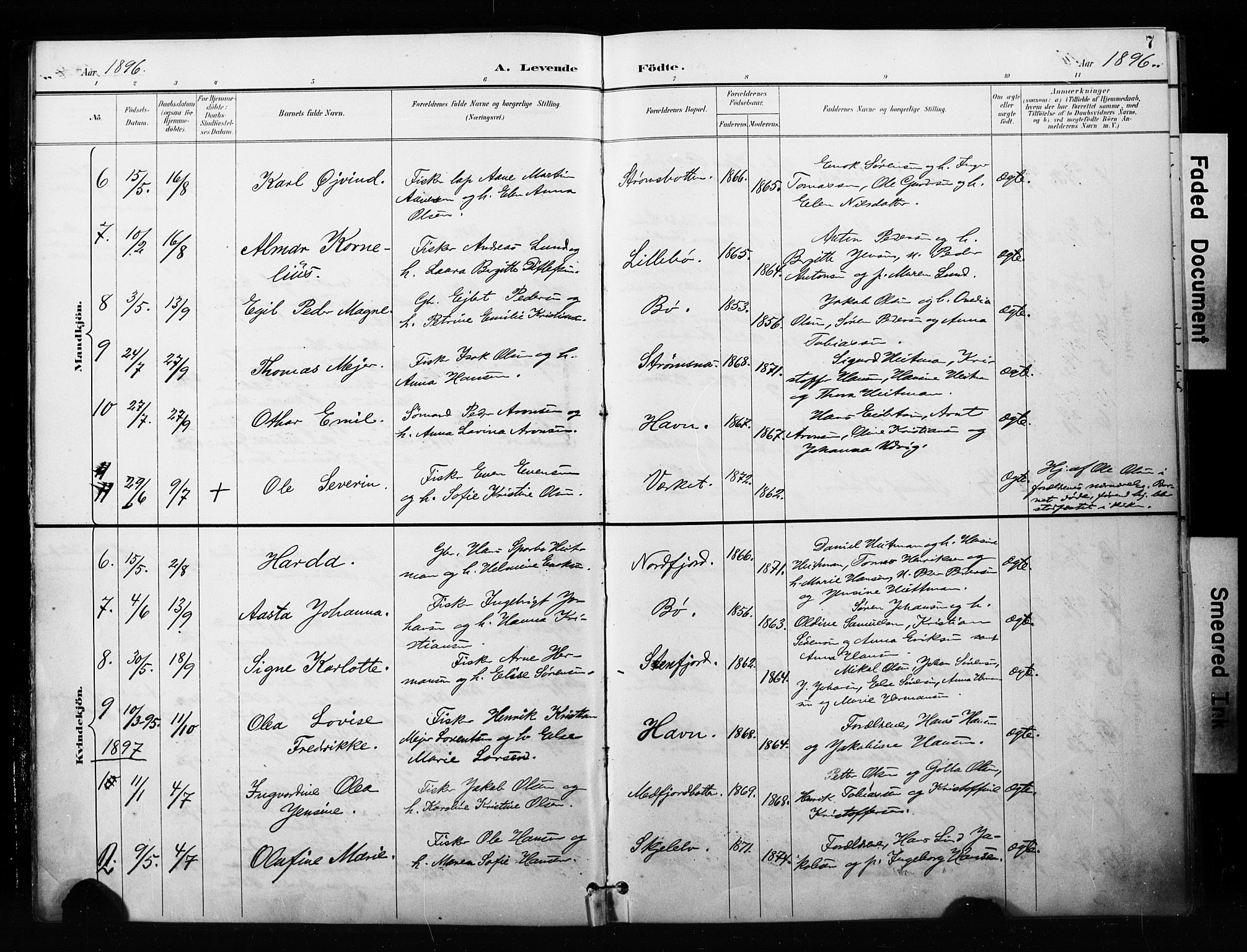 Berg sokneprestkontor, SATØ/S-1318/G/Ga/Gaa/L0005kirke: Parish register (official) no. 5, 1894-1905, p. 7