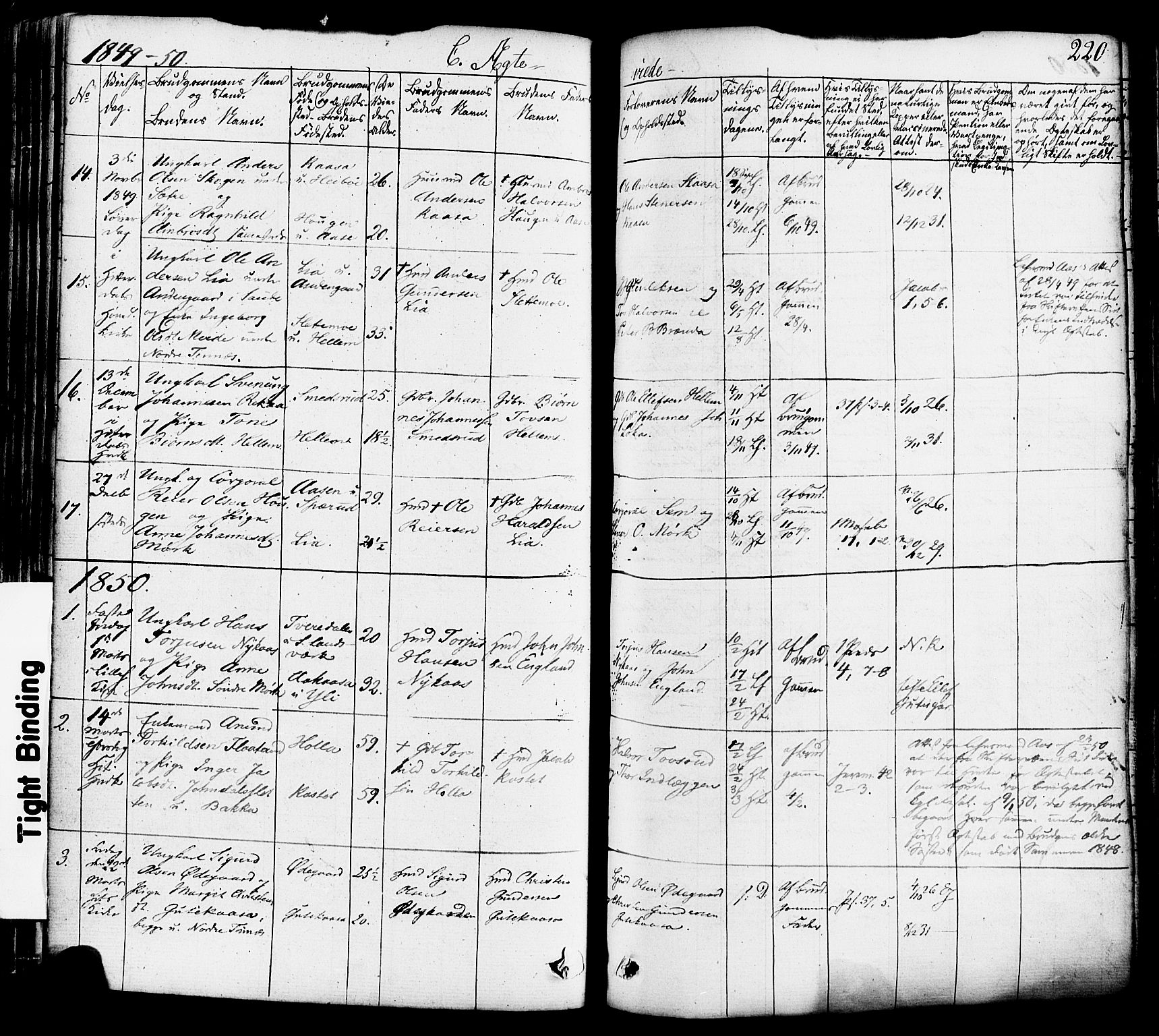 Heddal kirkebøker, SAKO/A-268/F/Fa/L0006: Parish register (official) no. I 6, 1837-1854, p. 220