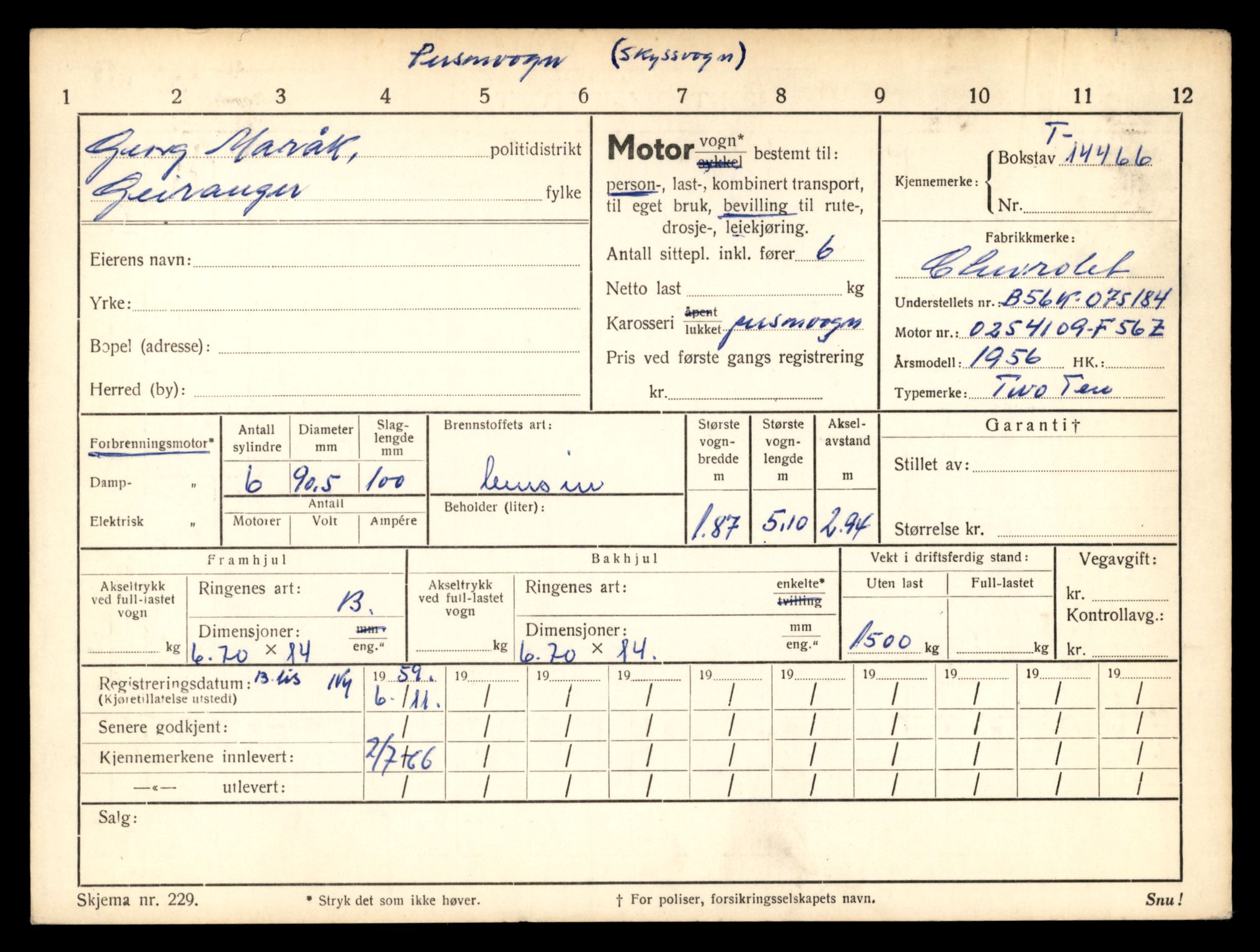 Møre og Romsdal vegkontor - Ålesund trafikkstasjon, AV/SAT-A-4099/F/Fe/L0046: Registreringskort for kjøretøy T 14445 - T 14579, 1927-1998