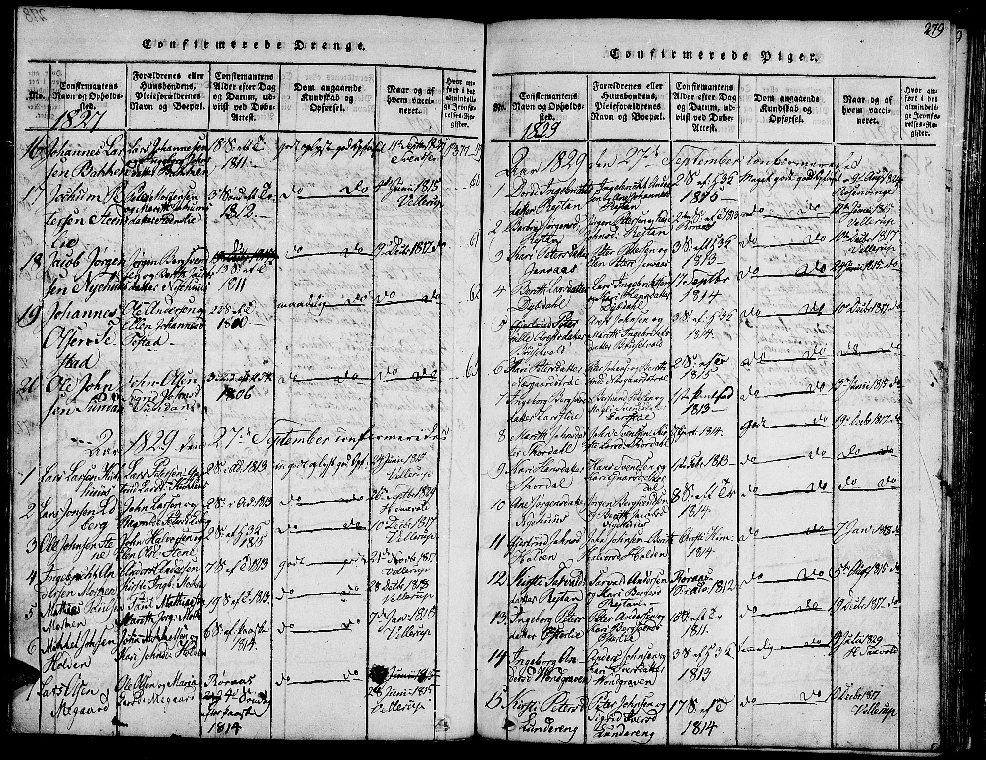 Ministerialprotokoller, klokkerbøker og fødselsregistre - Sør-Trøndelag, SAT/A-1456/685/L0956: Parish register (official) no. 685A03 /3, 1817-1829, p. 279
