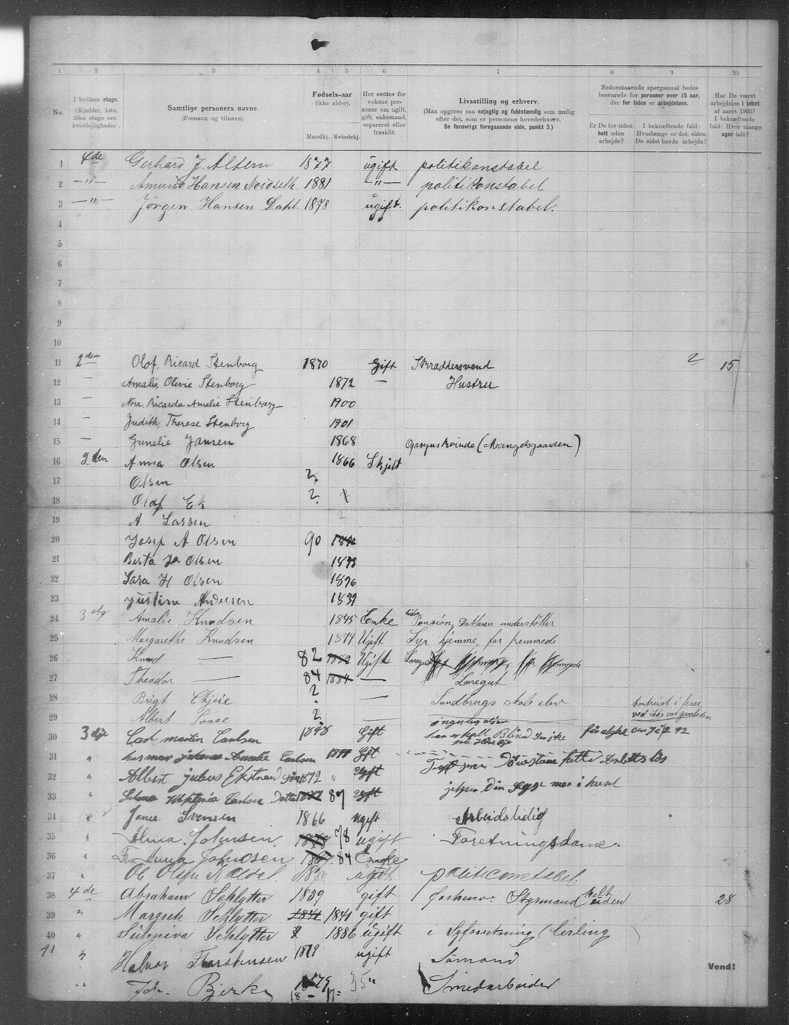 OBA, Municipal Census 1903 for Kristiania, 1903, p. 15239