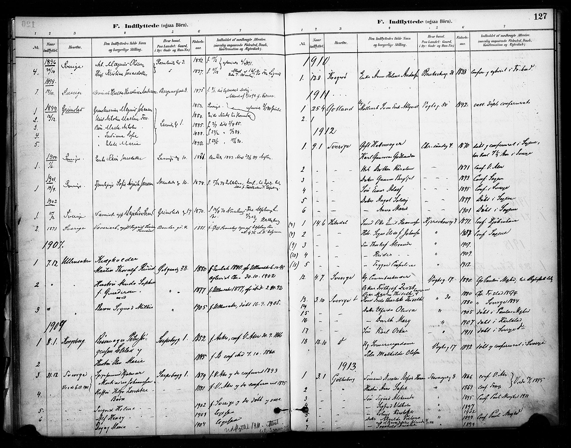 Sagene prestekontor Kirkebøker, SAO/A-10796/F/L0003: Parish register (official) no. 3, 1880-1922, p. 127