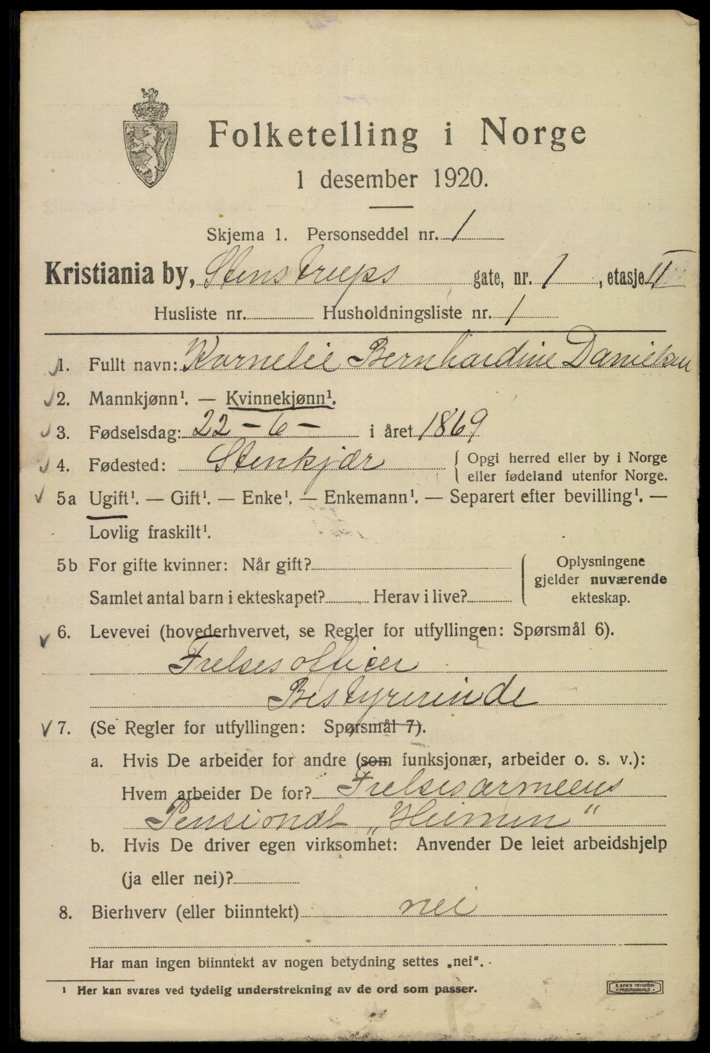 SAO, 1920 census for Kristiania, 1920, p. 537359