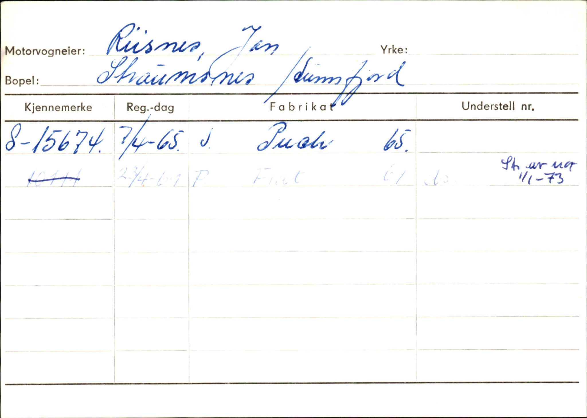 Statens vegvesen, Sogn og Fjordane vegkontor, AV/SAB-A-5301/4/F/L0126: Eigarregister Fjaler M-Å. Leikanger A-Å, 1945-1975, p. 73