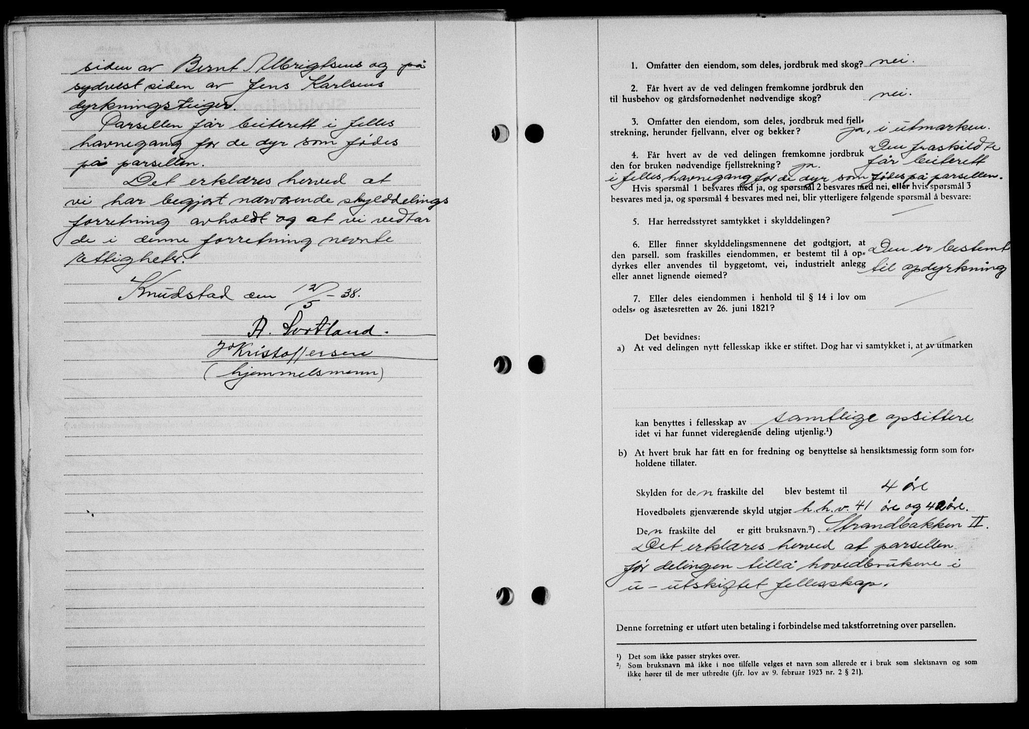 Lofoten sorenskriveri, SAT/A-0017/1/2/2C/L0004a: Mortgage book no. 4a, 1938-1938, Diary no: : 1179/1938