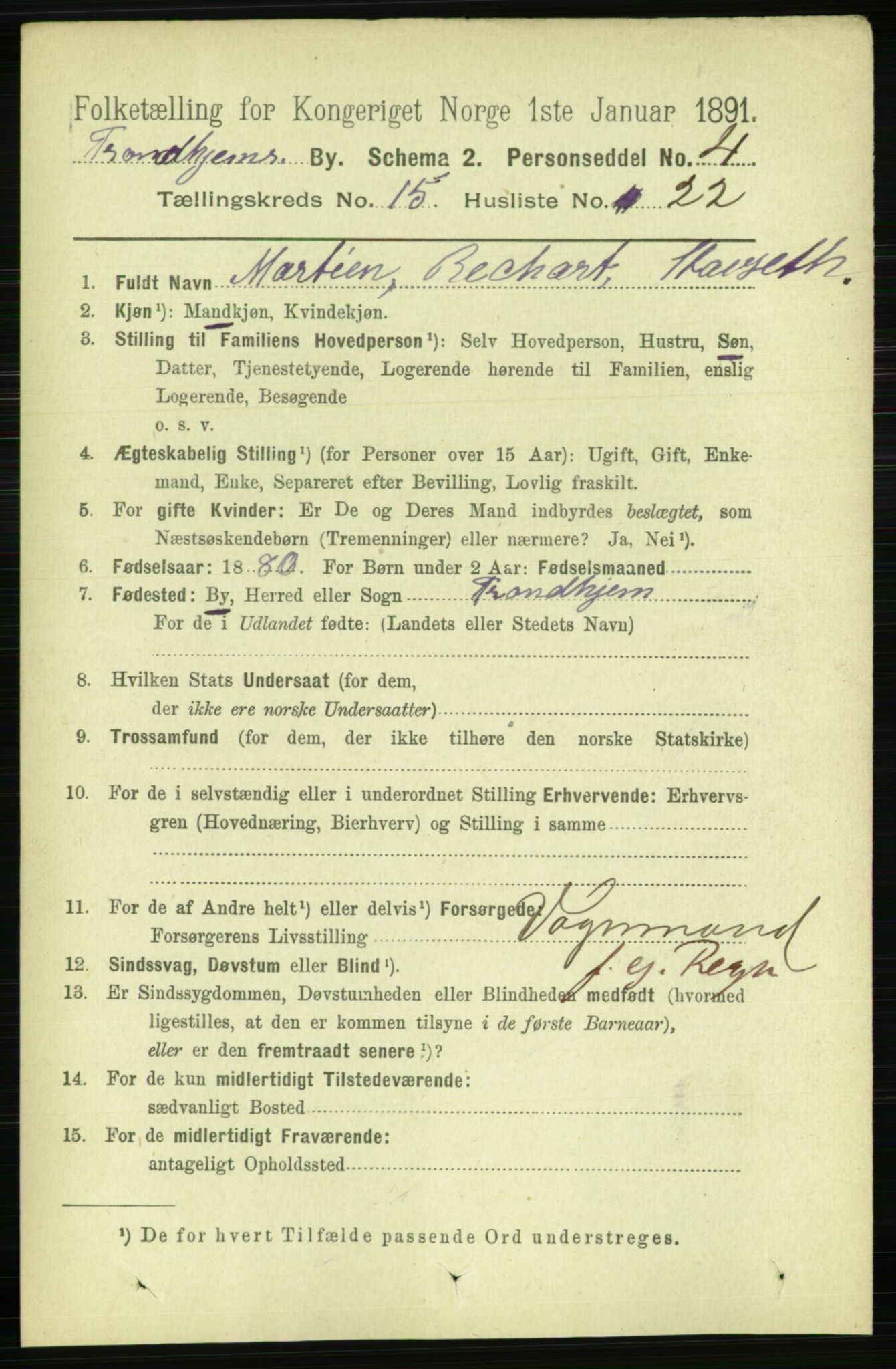 RA, 1891 census for 1601 Trondheim, 1891, p. 11824