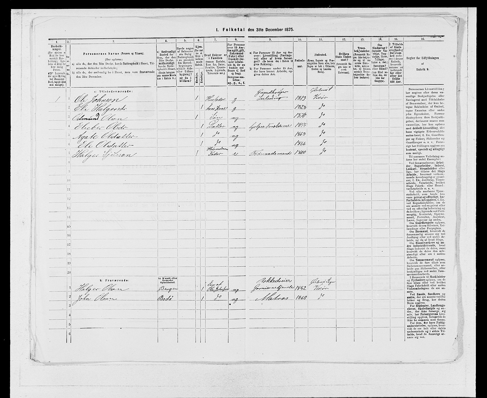 SAB, 1875 census for 1238P Vikør, 1875, p. 683