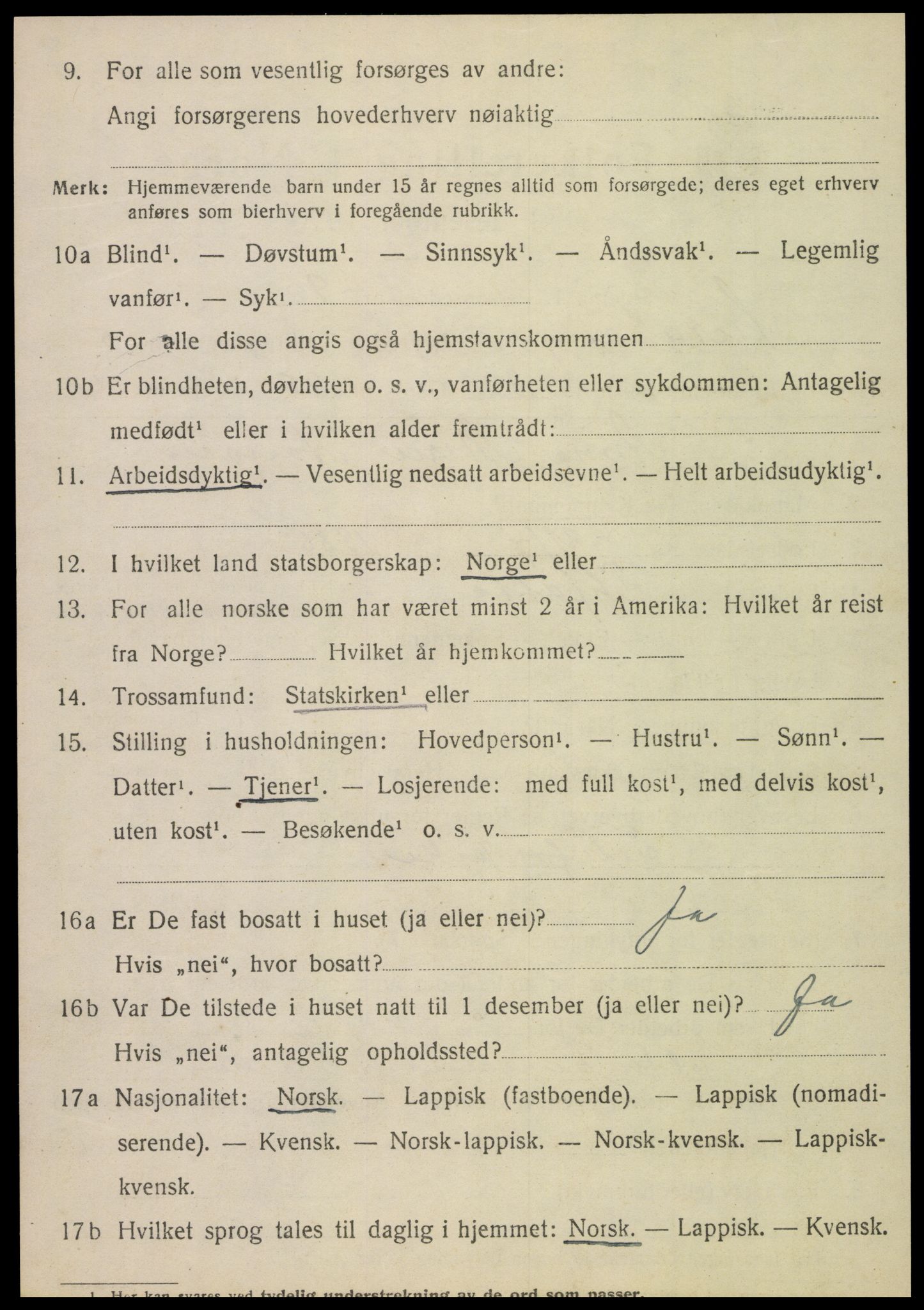 SAT, 1920 census for Alstahaug, 1920, p. 3254