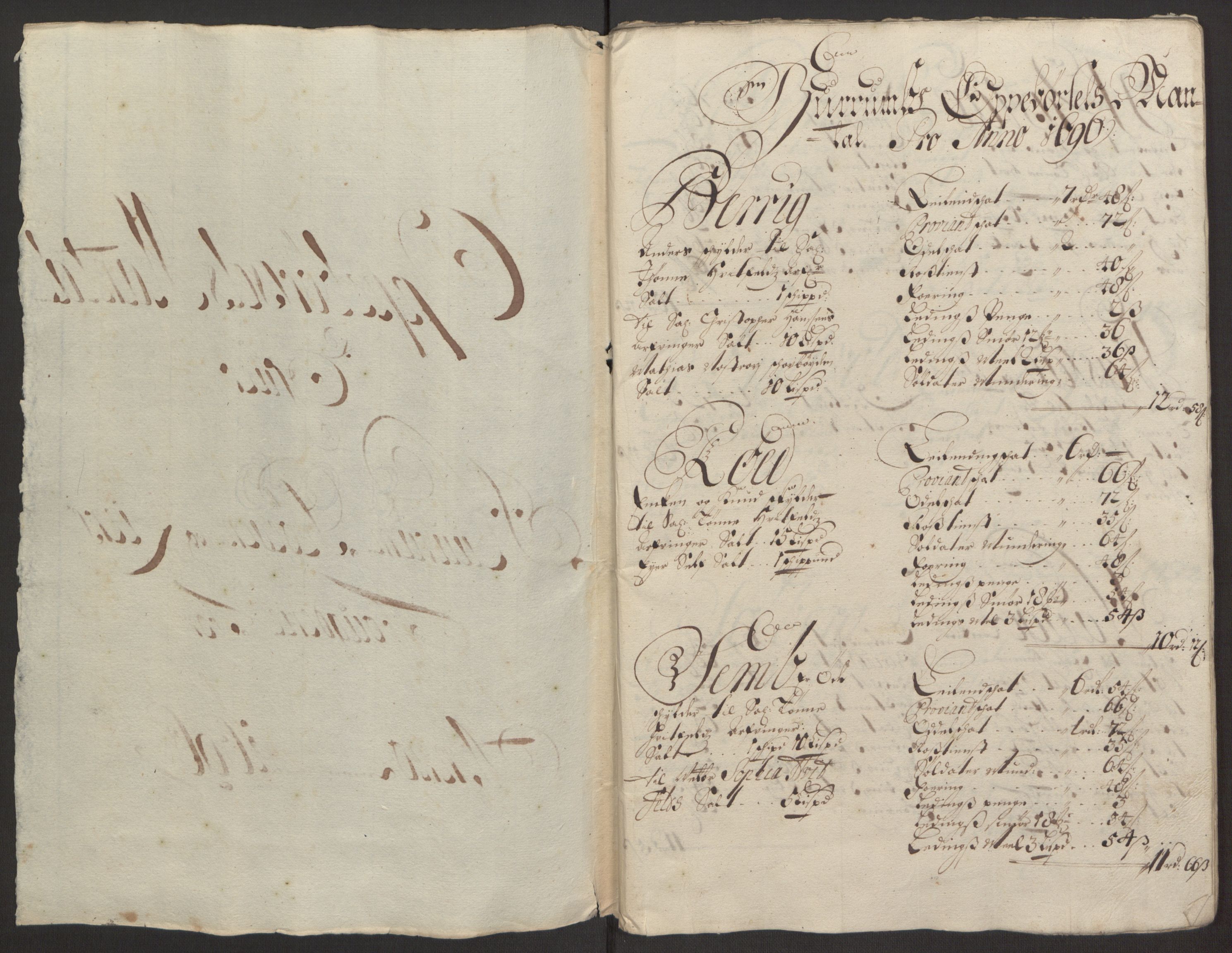Rentekammeret inntil 1814, Reviderte regnskaper, Fogderegnskap, RA/EA-4092/R30/L1694: Fogderegnskap Hurum, Røyken, Eiker og Lier, 1694-1696, p. 339