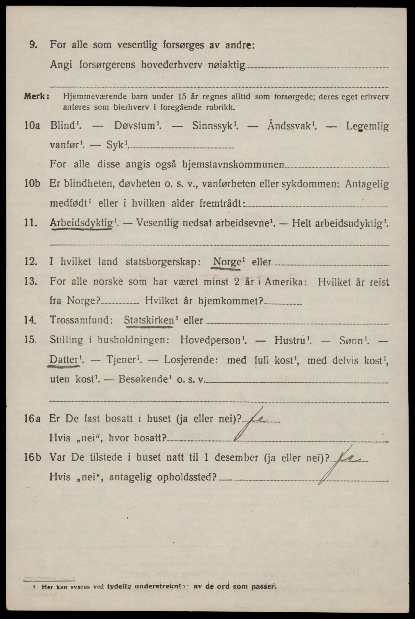 SAST, 1920 census for Suldal, 1920, p. 819