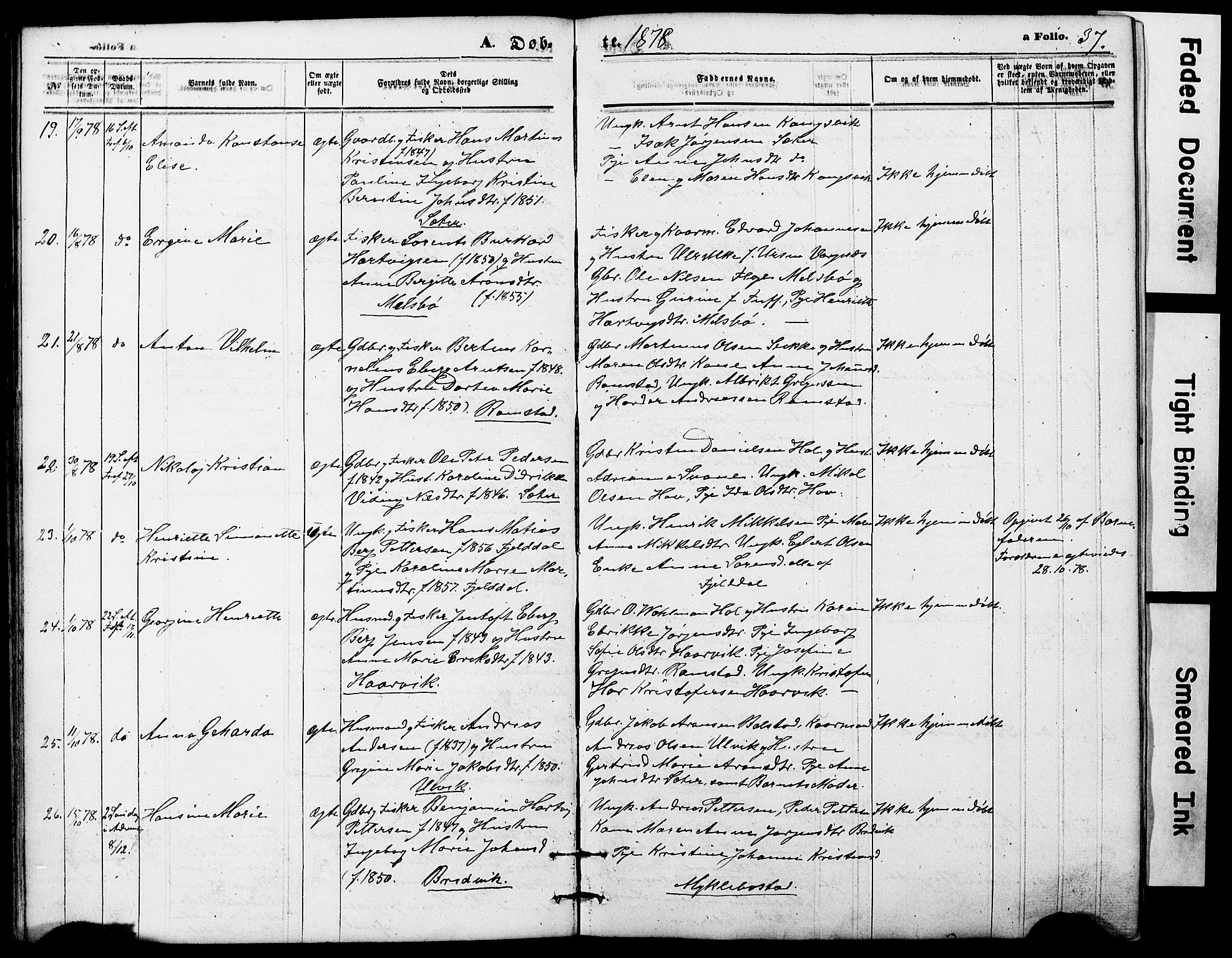 Ministerialprotokoller, klokkerbøker og fødselsregistre - Nordland, AV/SAT-A-1459/865/L0930: Parish register (copy) no. 865C02, 1866-1884, p. 37