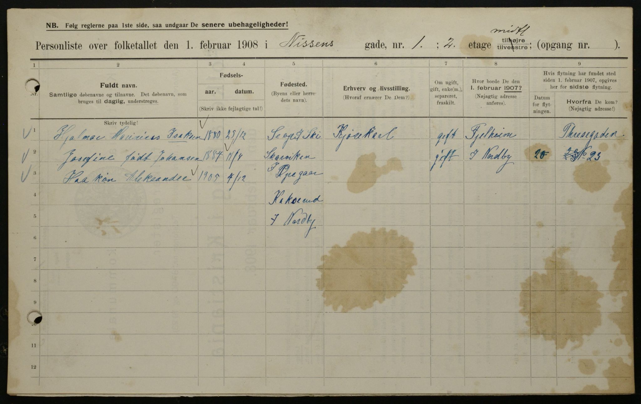 OBA, Municipal Census 1908 for Kristiania, 1908, p. 63818