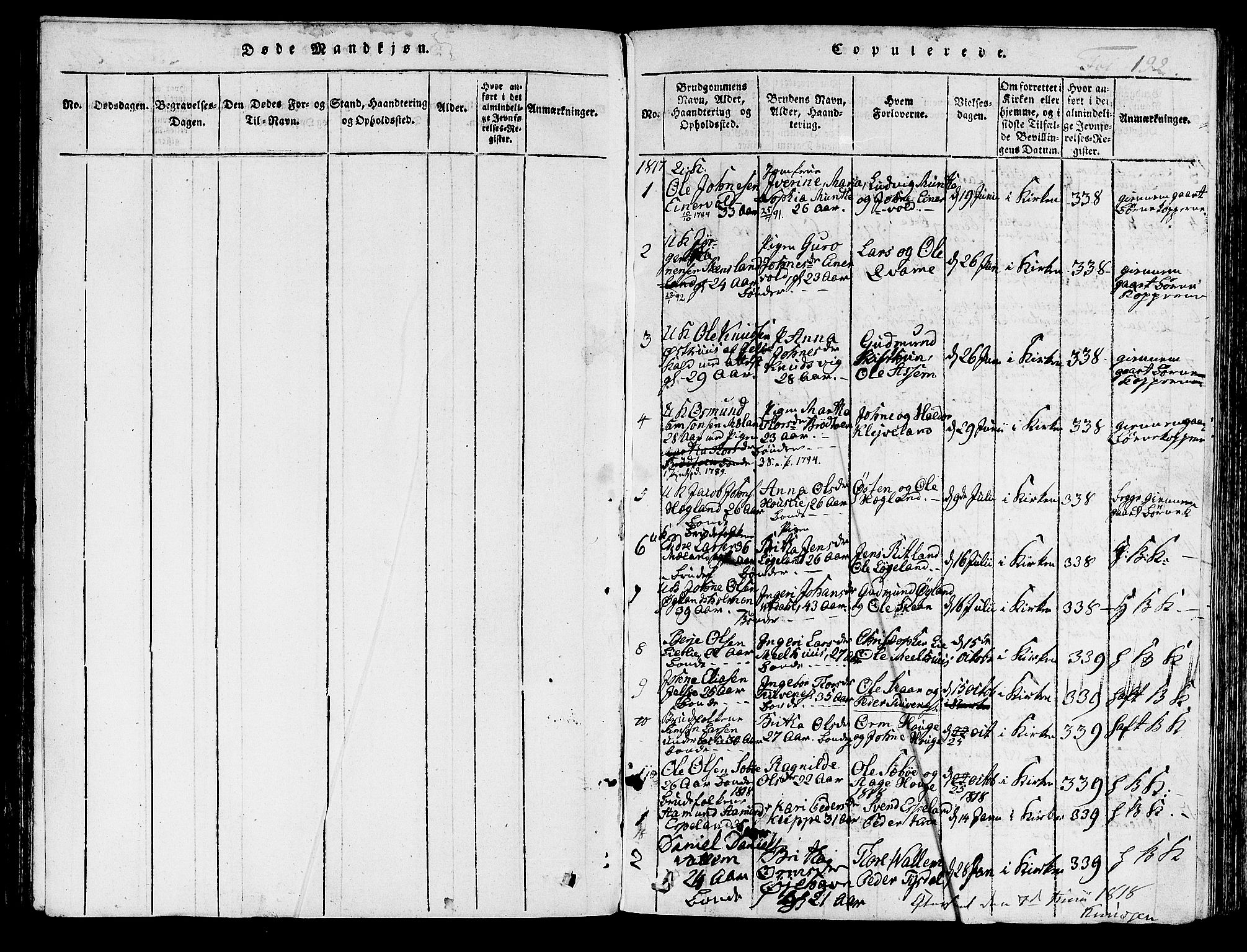 Hjelmeland sokneprestkontor, SAST/A-101843/01/IV/L0003: Parish register (official) no. A 3, 1816-1834, p. 192