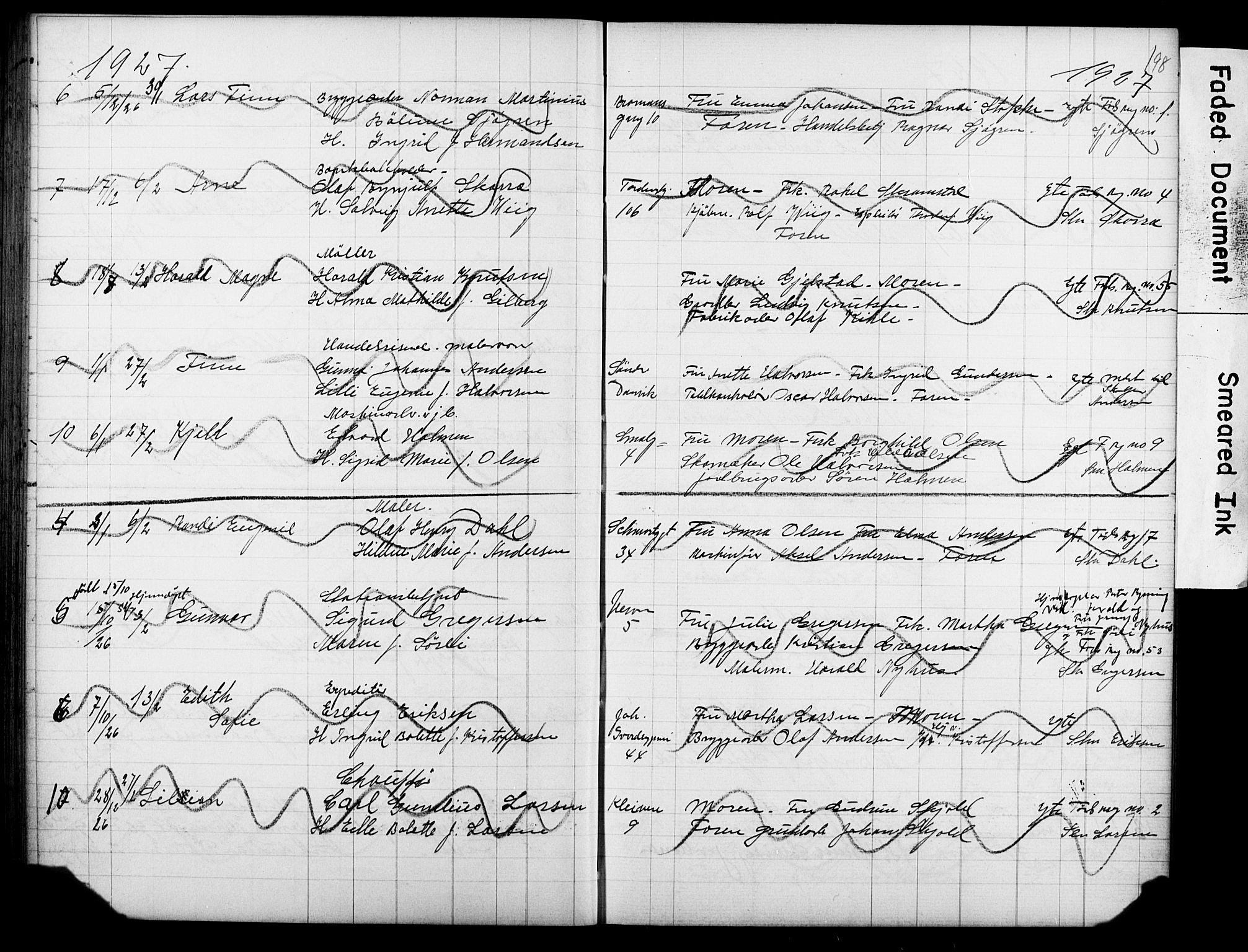 Strømsø kirkebøker, AV/SAKO-A-246/Y/Ya/L0007: Parish register draft no. I 7, 1915-1932, p. 198