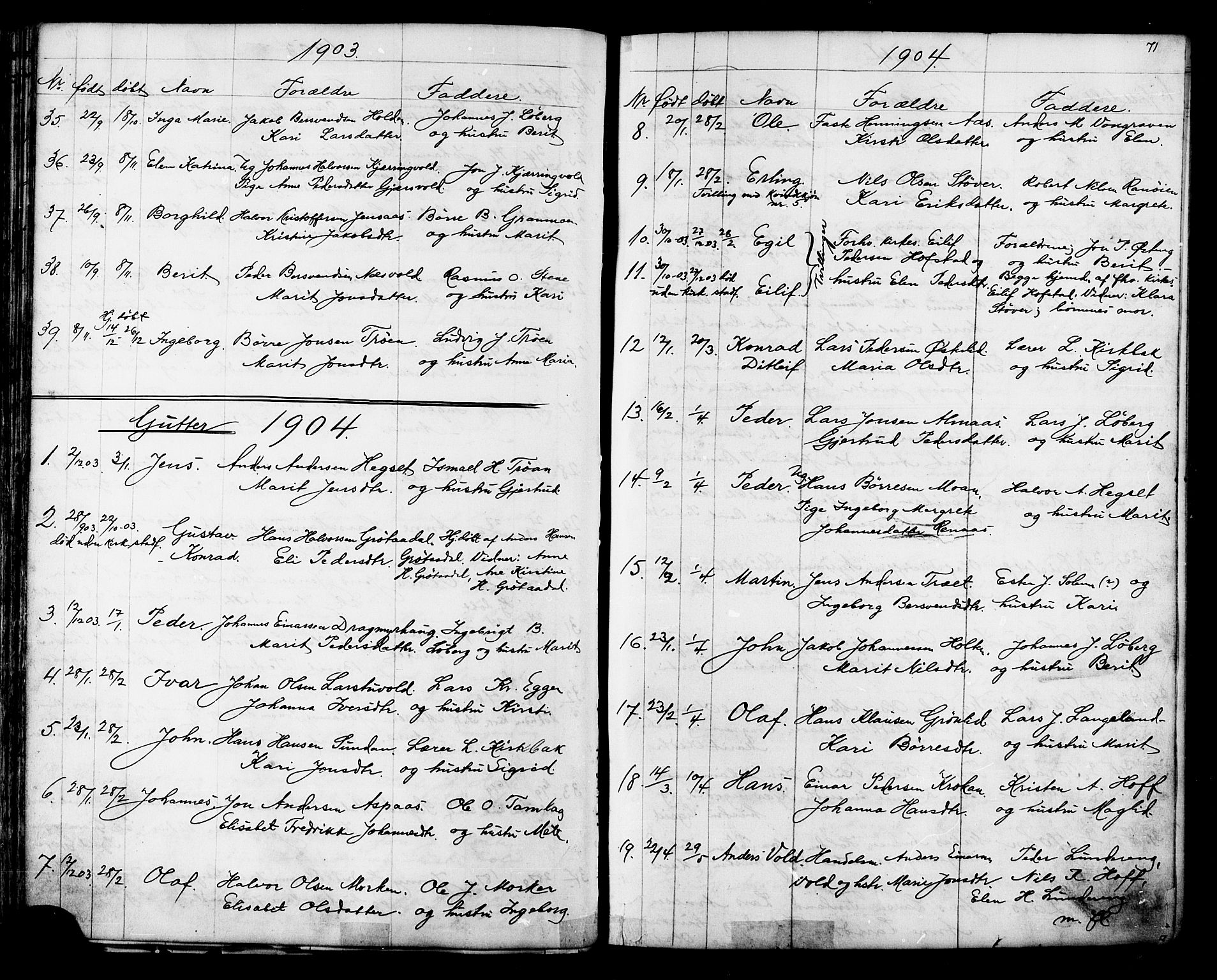 Ministerialprotokoller, klokkerbøker og fødselsregistre - Sør-Trøndelag, SAT/A-1456/686/L0985: Parish register (copy) no. 686C01, 1871-1933, p. 71