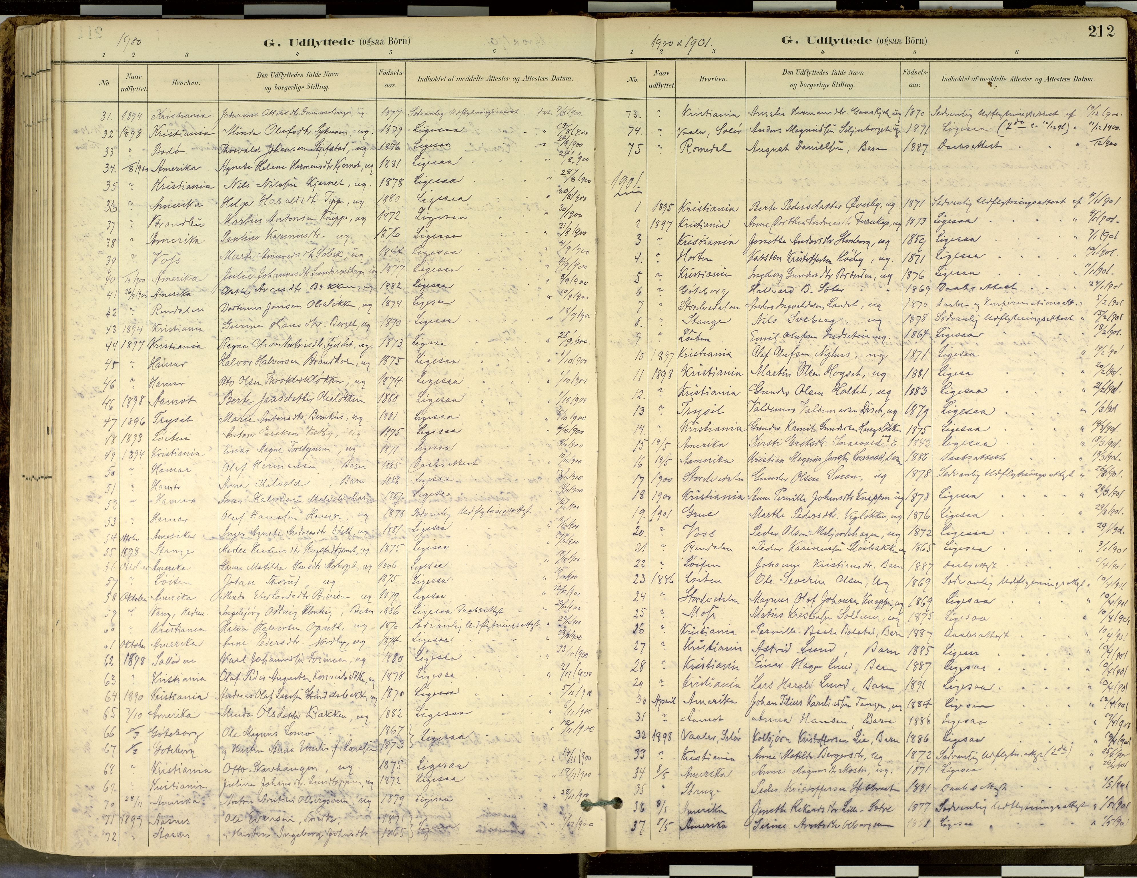 Elverum prestekontor, SAH/PREST-044/H/Ha/Haa/L0018: Parish register (official) no. 18, 1894-1914, p. 212