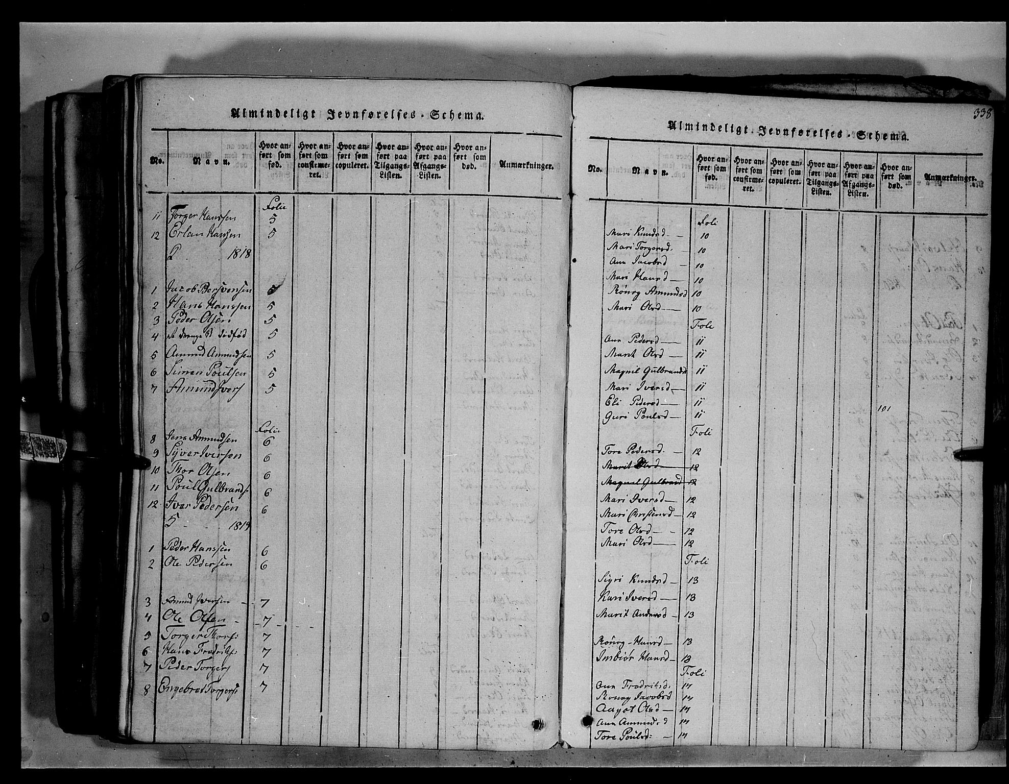 Fron prestekontor, SAH/PREST-078/H/Ha/Hab/L0003: Parish register (copy) no. 3, 1816-1850, p. 339