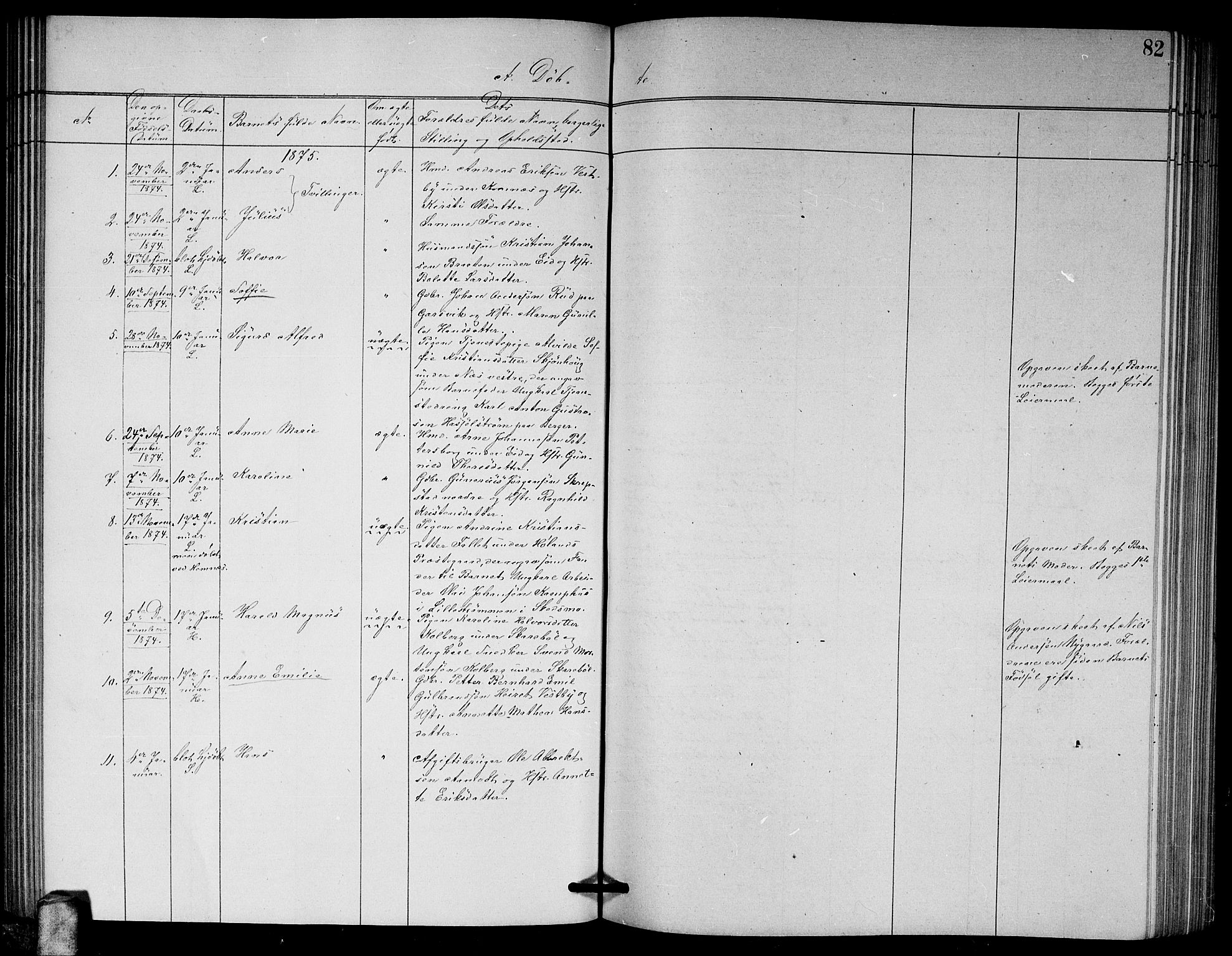 Høland prestekontor Kirkebøker, SAO/A-10346a/G/Ga/L0006: Parish register (copy) no. I 6, 1869-1879, p. 82