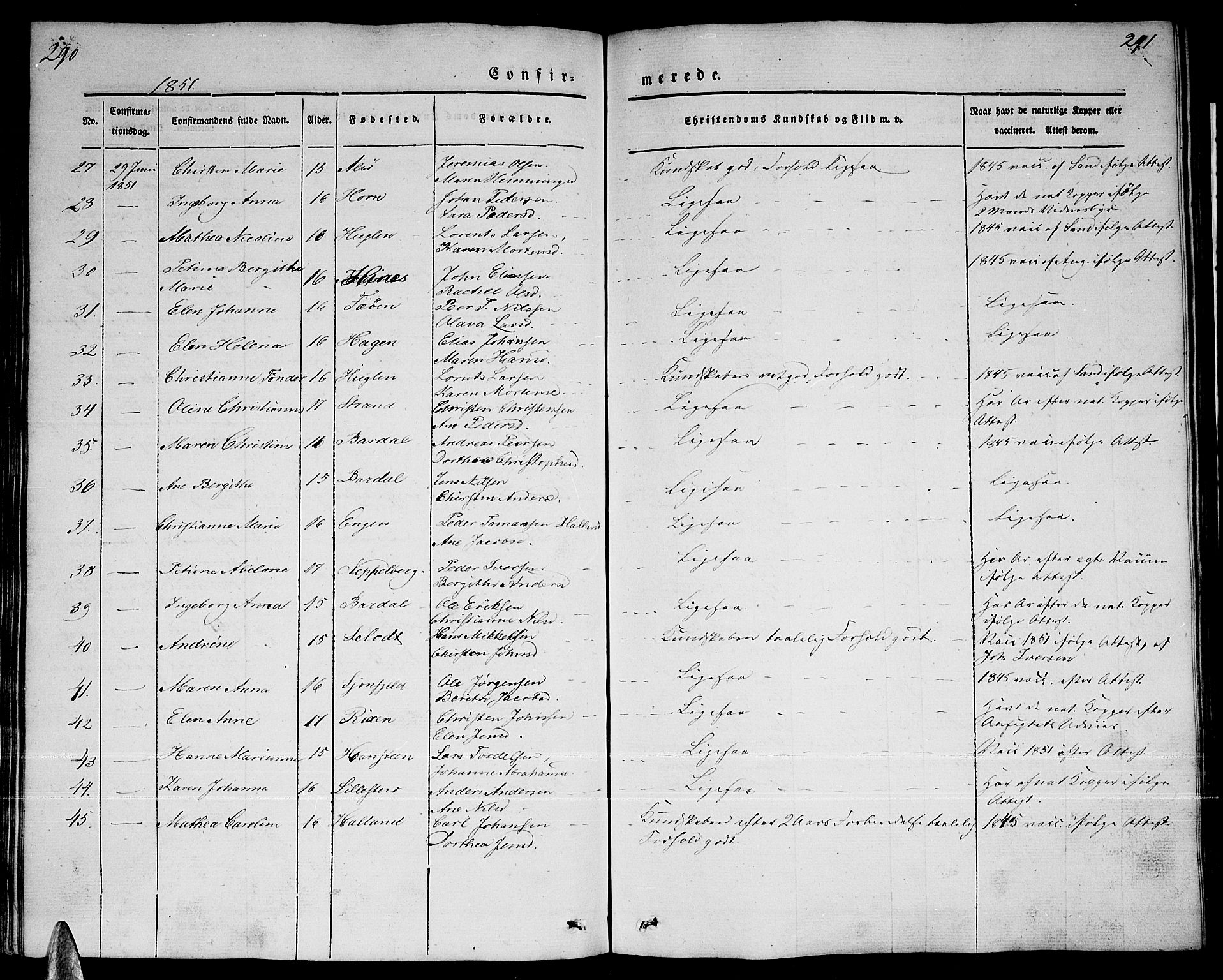 Ministerialprotokoller, klokkerbøker og fødselsregistre - Nordland, AV/SAT-A-1459/838/L0555: Parish register (copy) no. 838C02, 1842-1861, p. 290-291